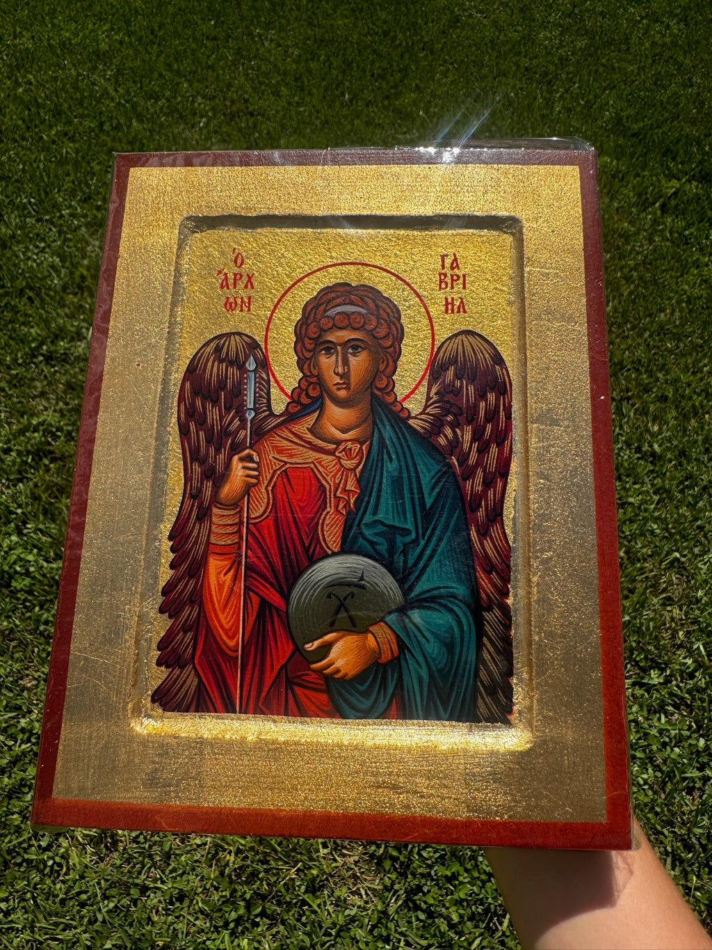 Archangel Gabriel Orthodox Icon | 18kt Gold Leaf Byzantine Icon