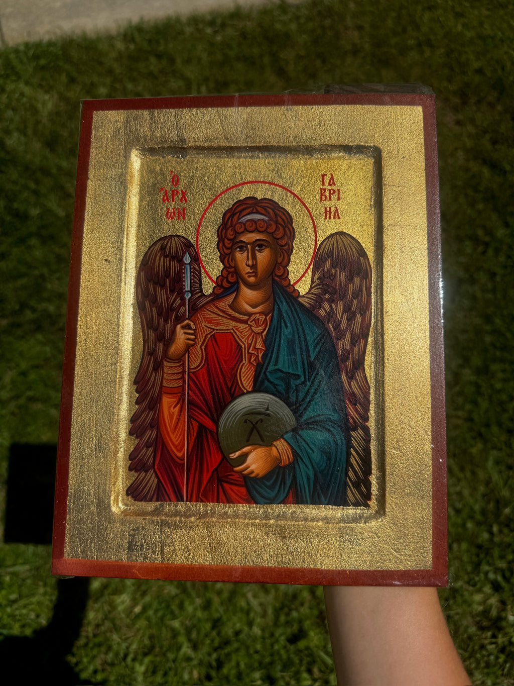 Archangel Gabriel Orthodox Icon | 18kt Gold Leaf Byzantine Icon