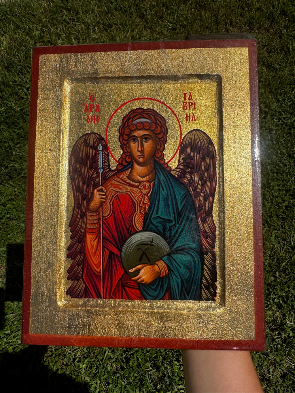 Archangel Gabriel Orthodox Icon | 18kt Gold Leaf Byzantine Icon