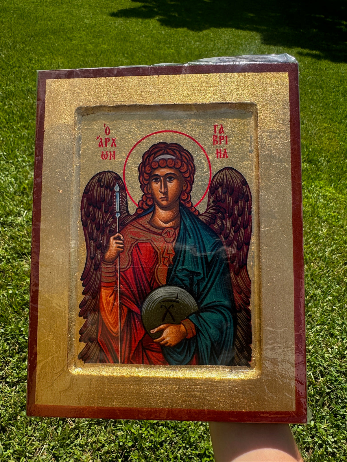 Archangel Gabriel Orthodox Icon | 18kt Gold Leaf Byzantine Icon