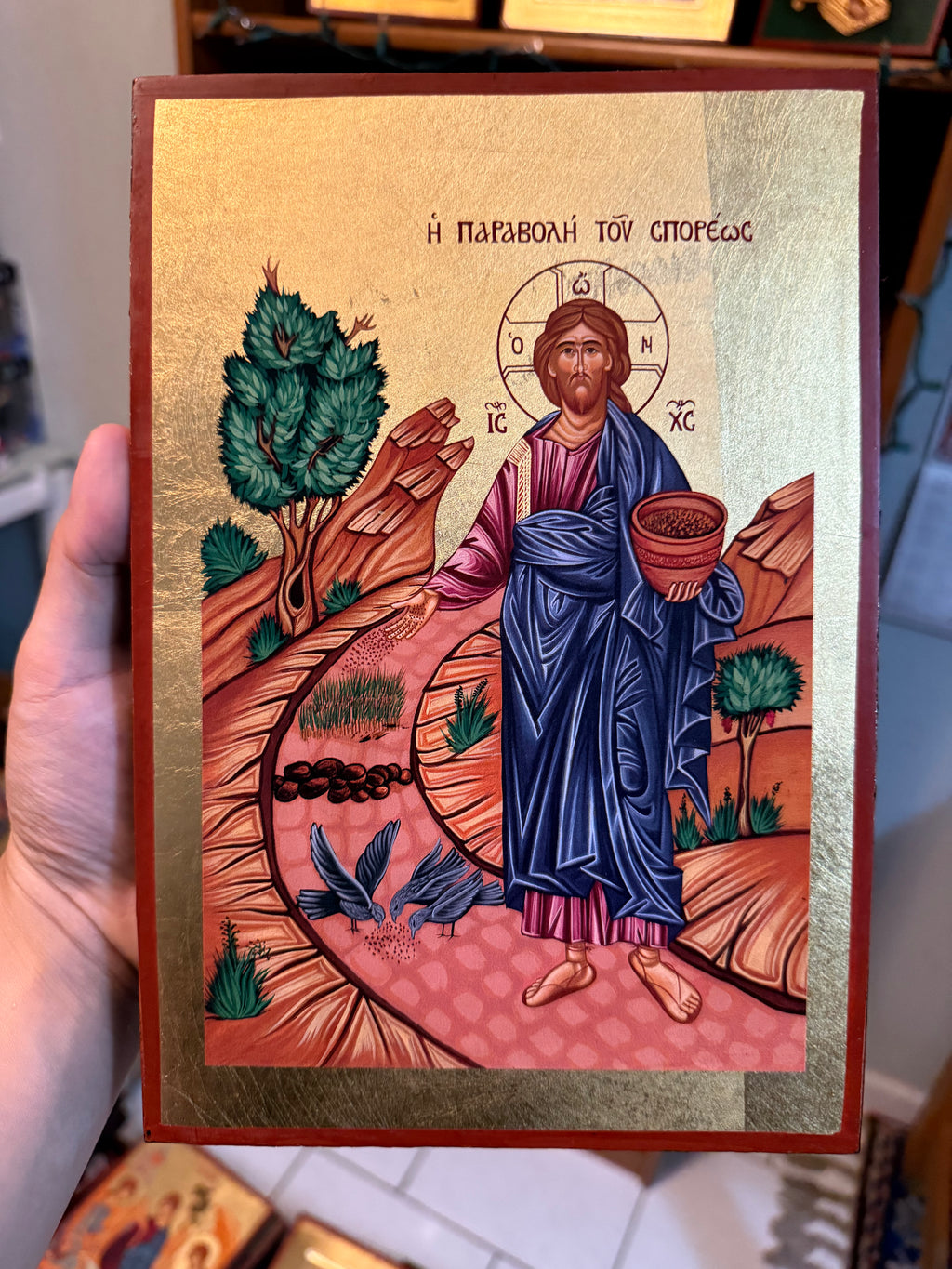 Parable of the Sower Orthodox Icon | 18kt Gold Leaf Byzantine Icon ...