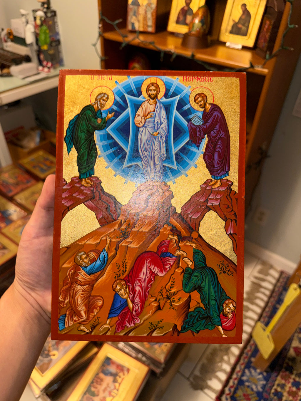 Transfiguration Orthodox Icon | 18kt Gold Leaf Byzantine Icon