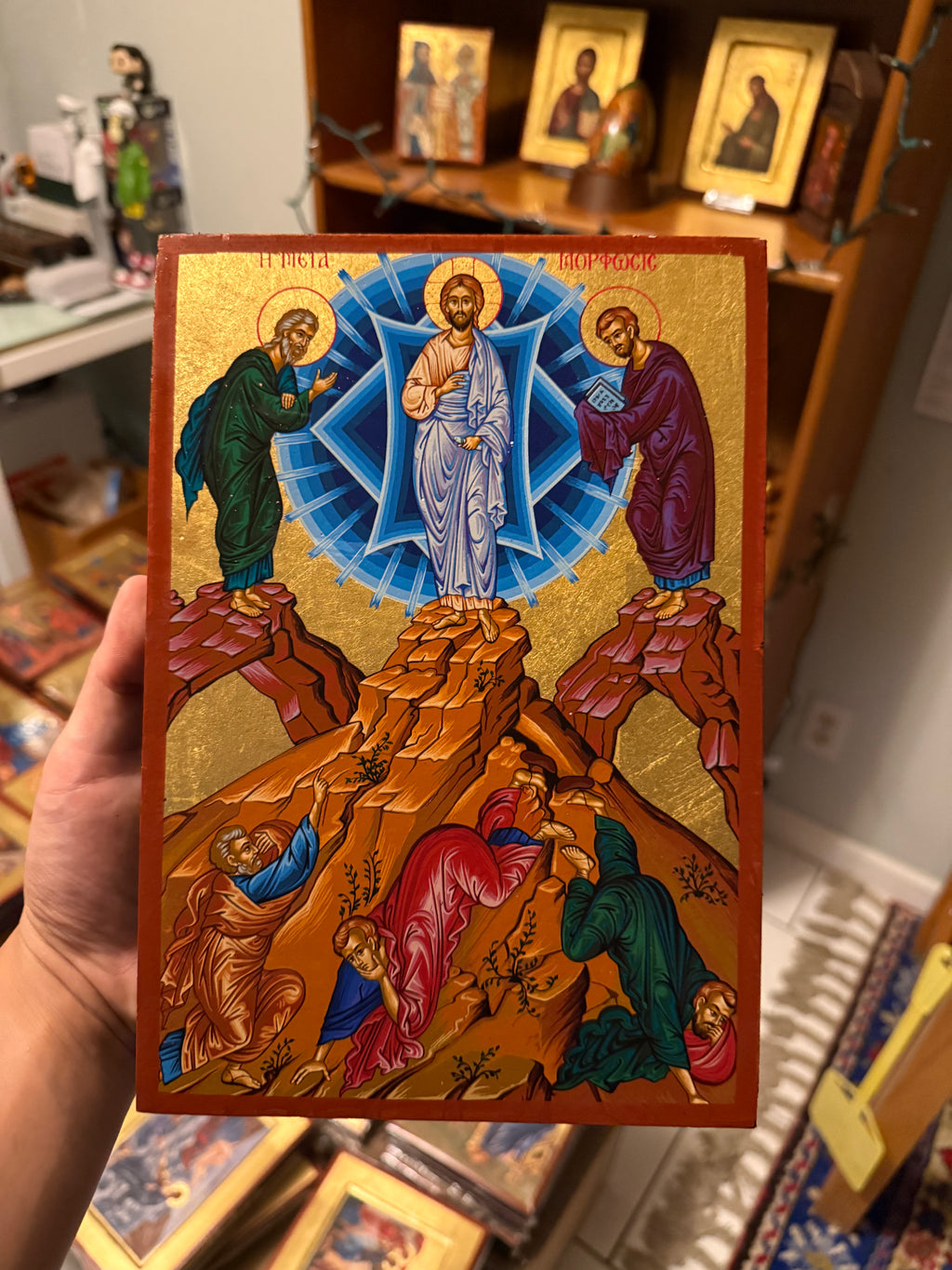Transfiguration Orthodox Icon | 18kt Gold Leaf Byzantine Icon