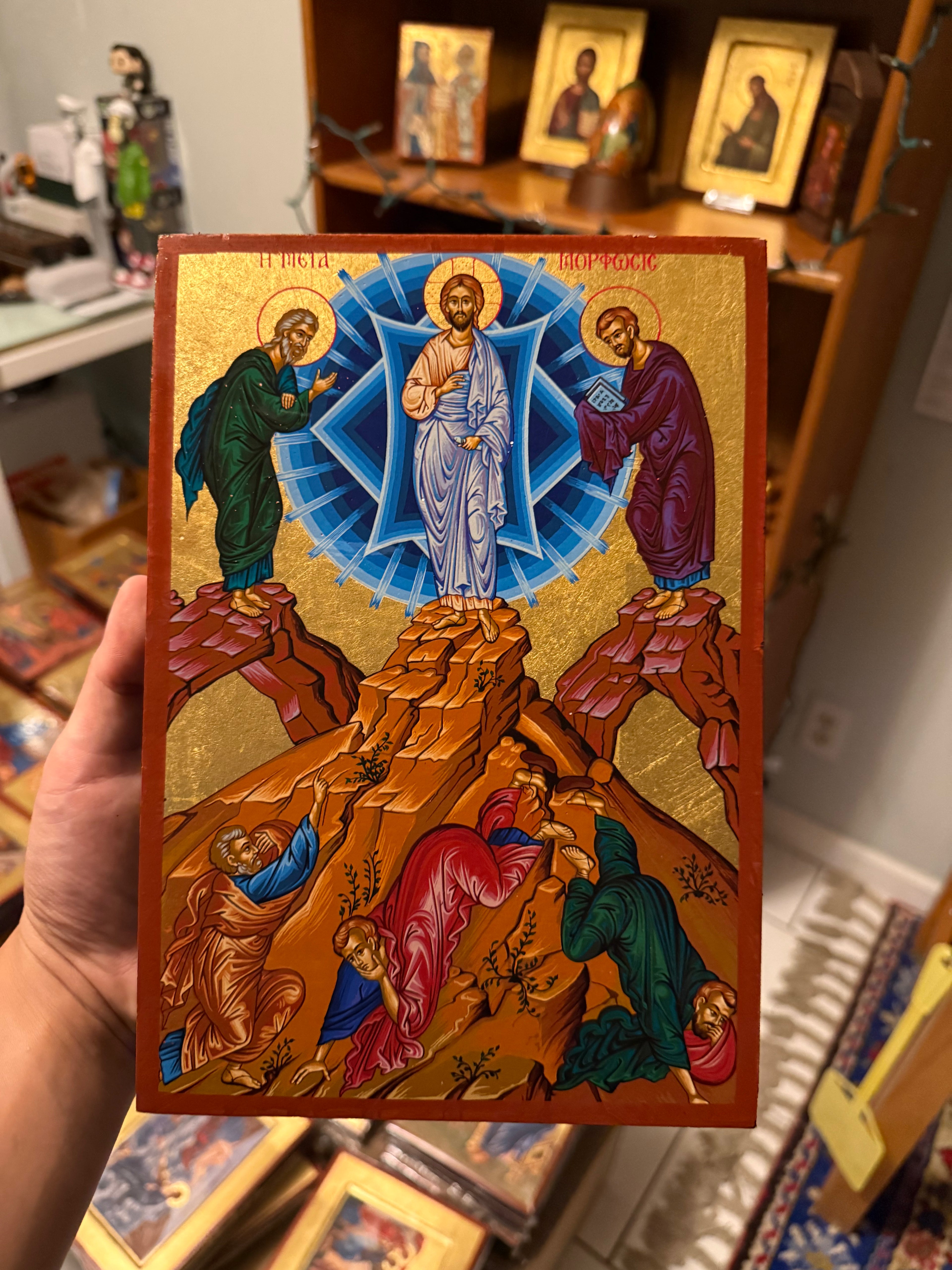 Transfiguration Orthodox Icon | 18kt Gold Leaf Byzantine Icon