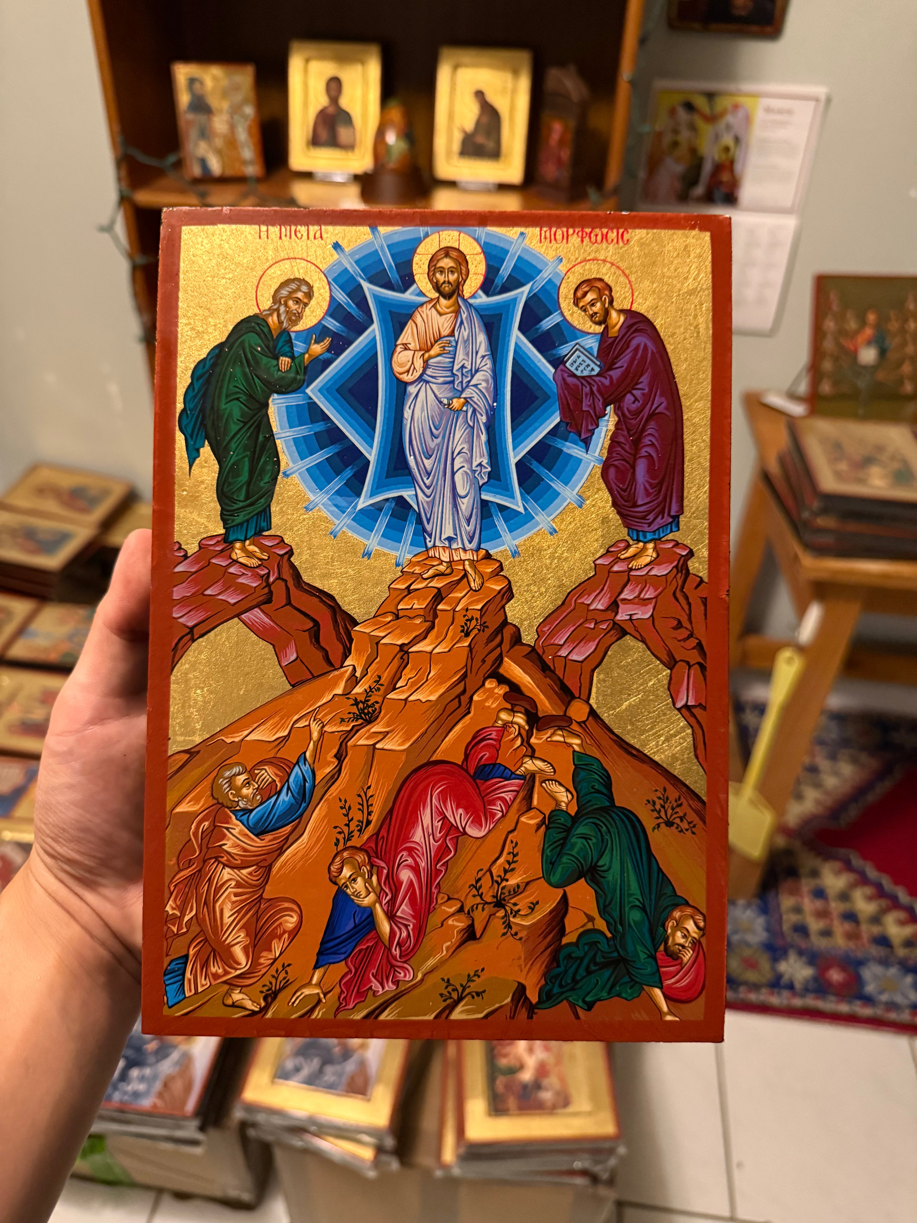 Transfiguration Orthodox Icon | 18kt Gold Leaf Byzantine Icon