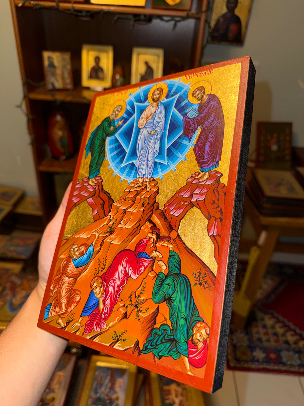 Transfiguration Orthodox Icon | 18kt Gold Leaf Byzantine Icon