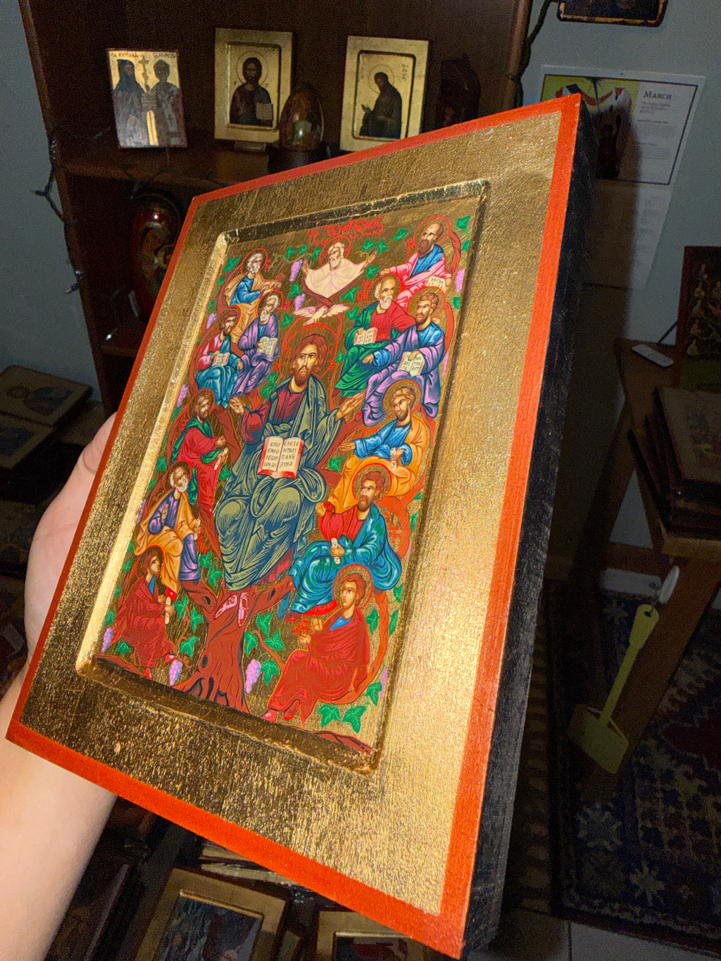 Christ the Vine Orthodox Icon | 18kt Gold Leaf Byzantine Icon