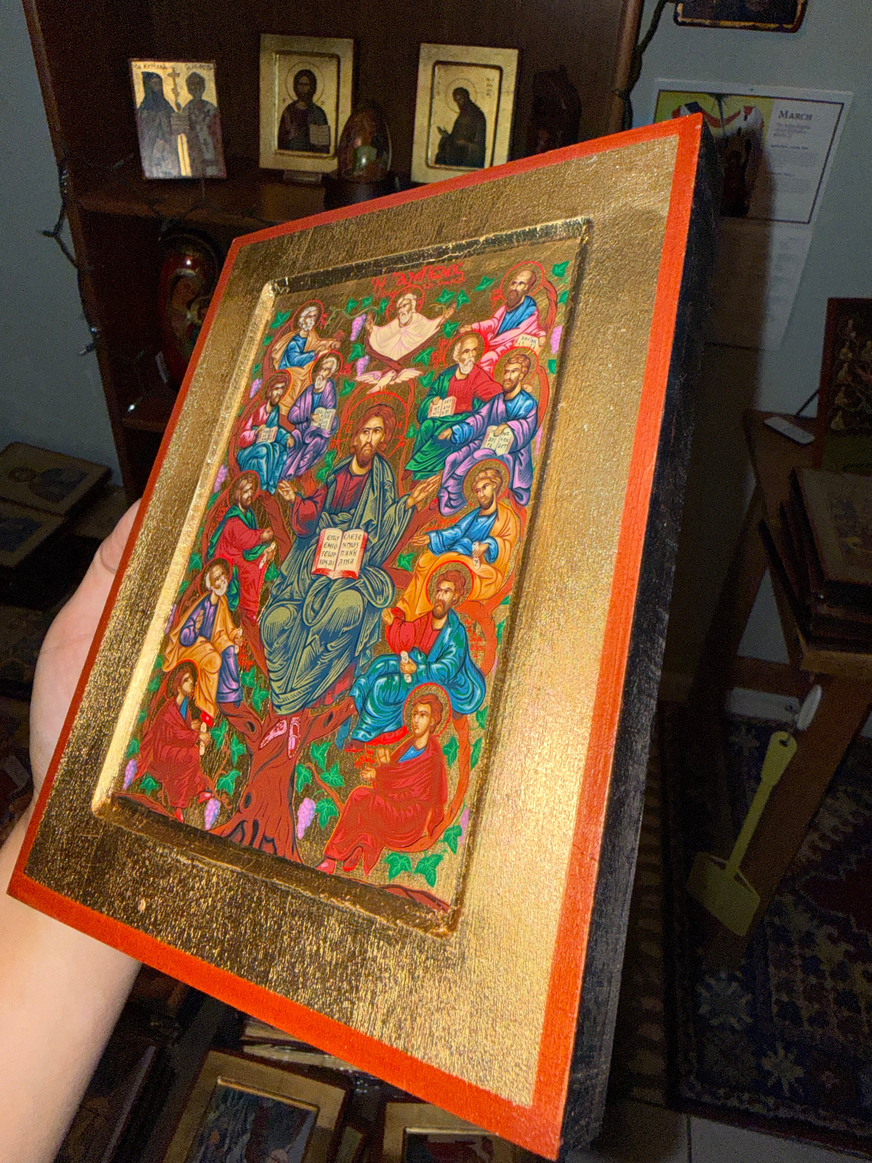 Christ the Vine Orthodox Icon | 18kt Gold Leaf Byzantine Icon