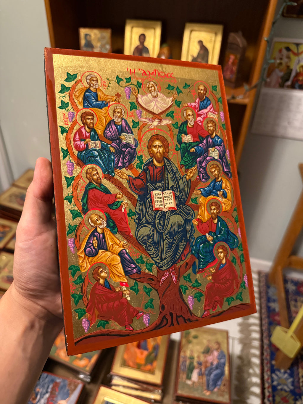 Christ the Vine Orthodox Icon | 18kt Gold Leaf Byzantine Icon