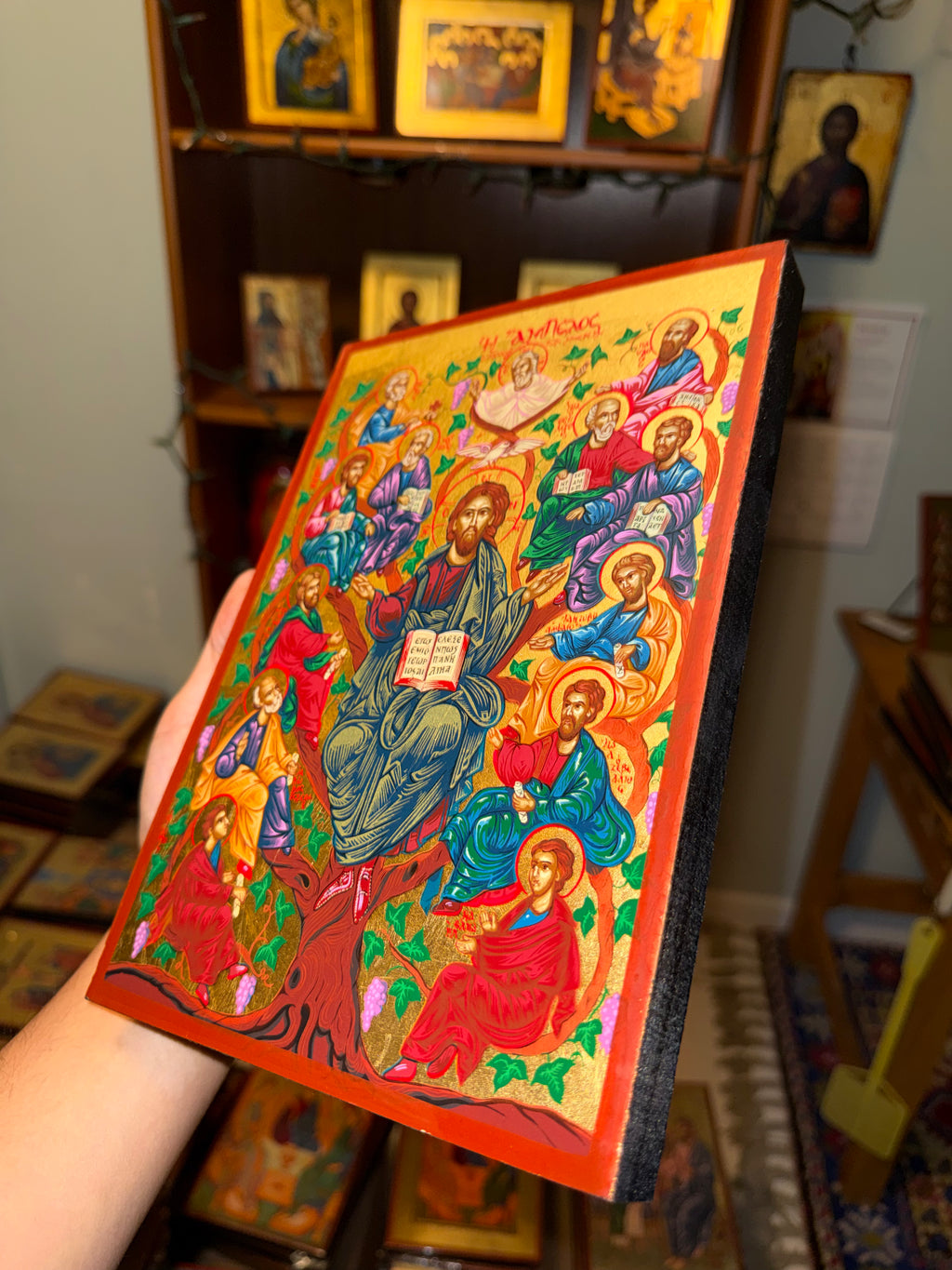 Christ the Vine Orthodox Icon | 18kt Gold Leaf Byzantine Icon