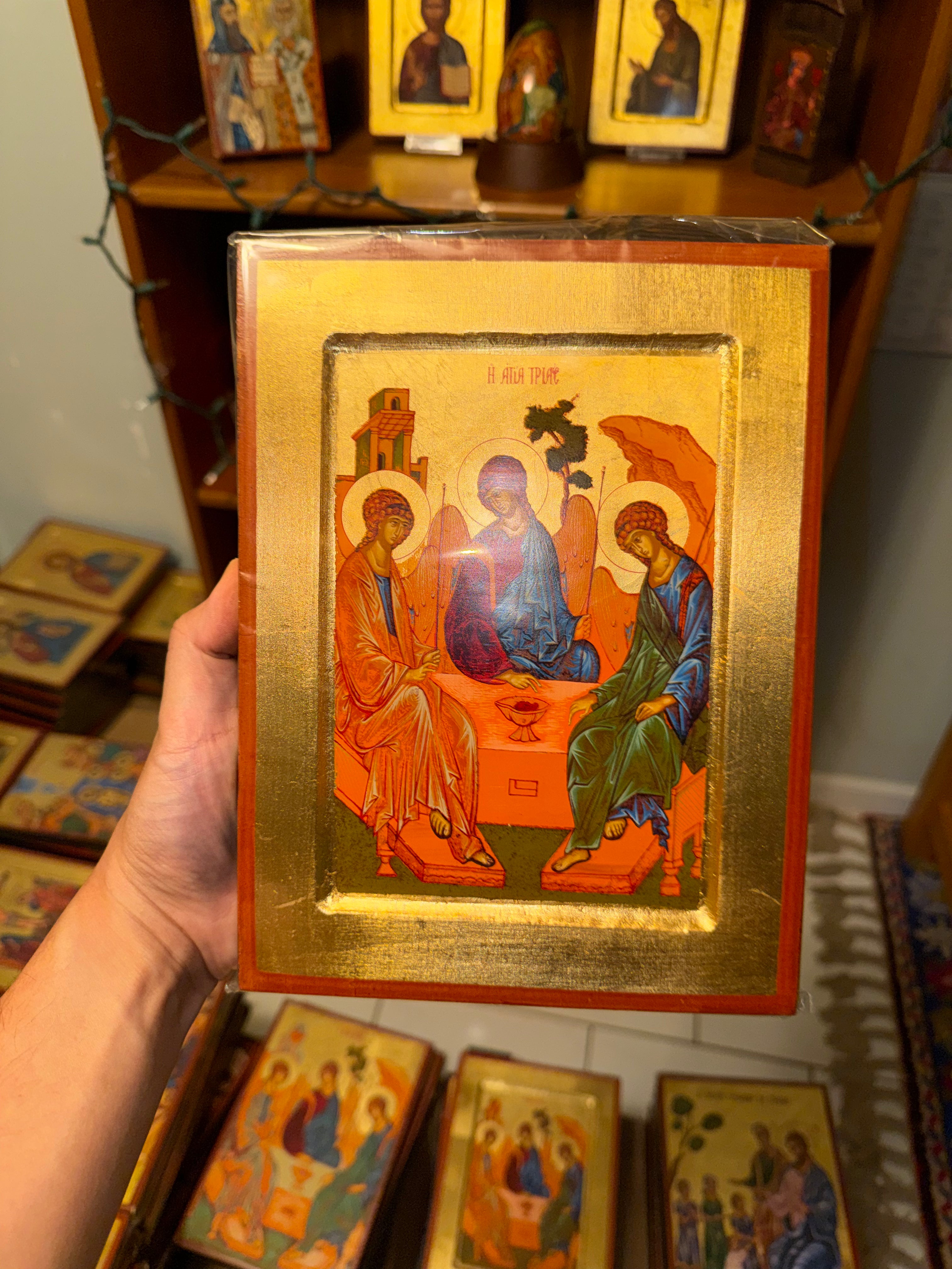 Holy Trinity Orthodox Icon | 18kt Gold Leaf Byzantine