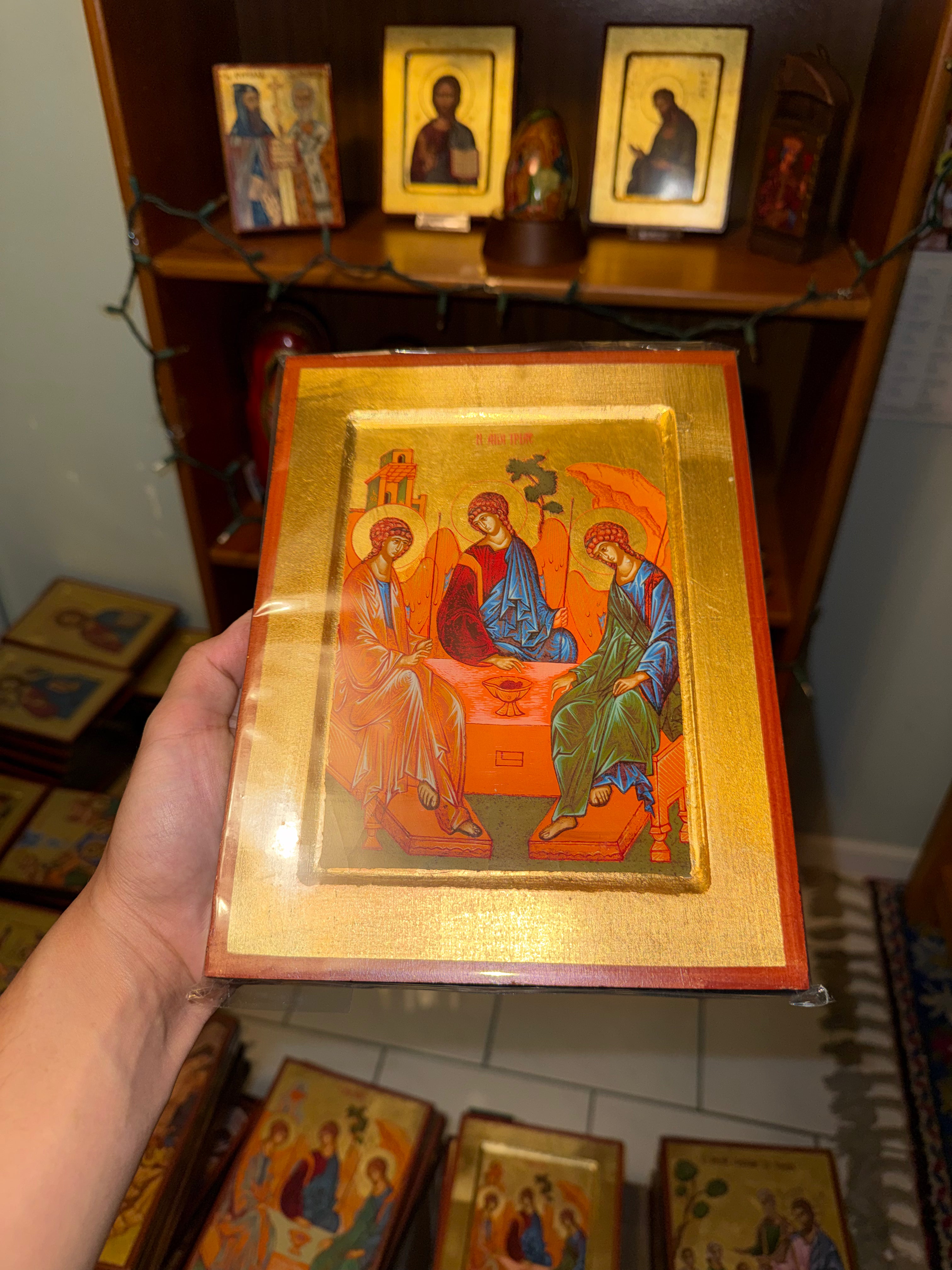Holy Trinity Orthodox Icon | 18kt Gold Leaf Byzantine