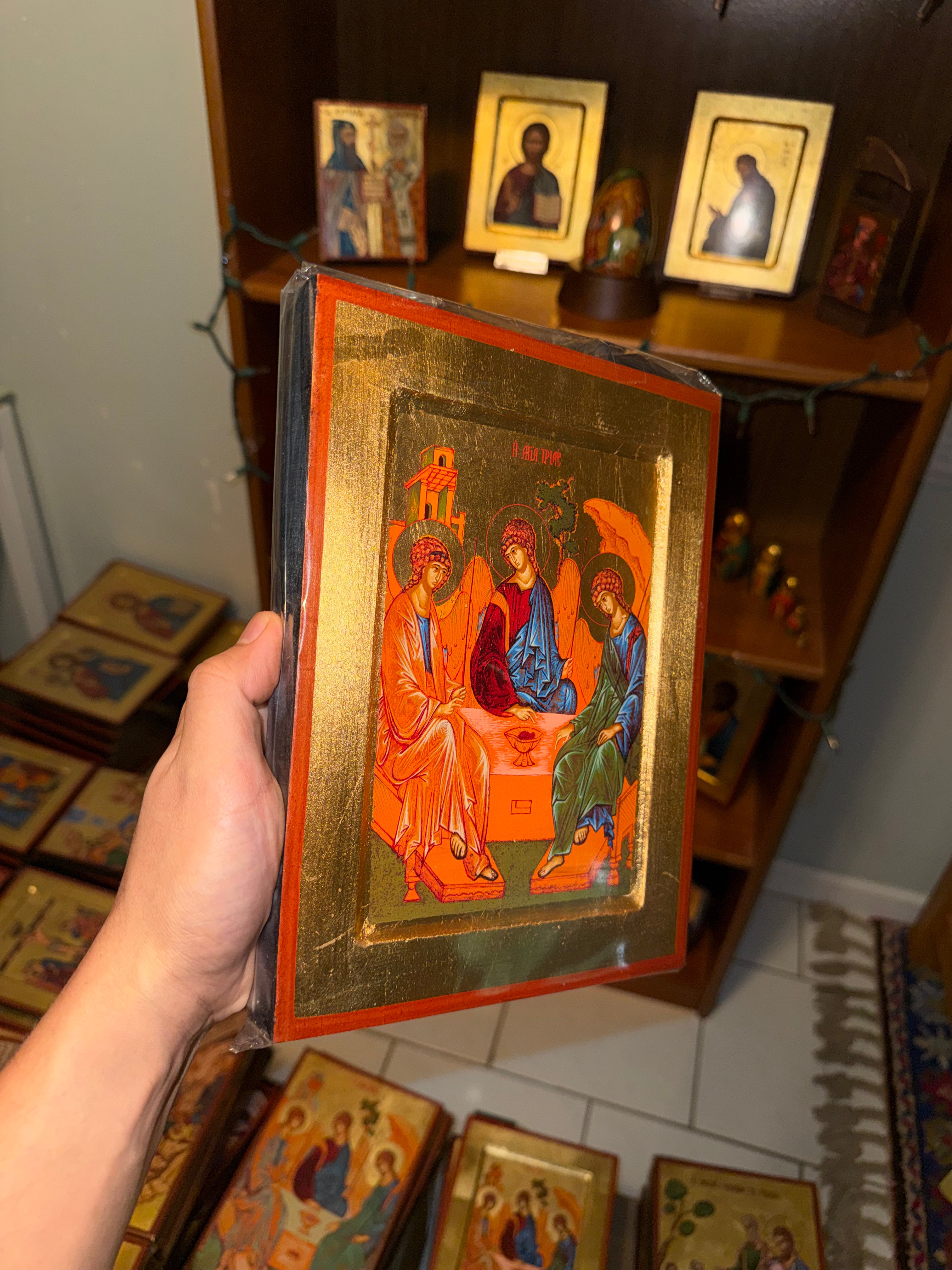 Holy Trinity Orthodox Icon | 18kt Gold Leaf Byzantine