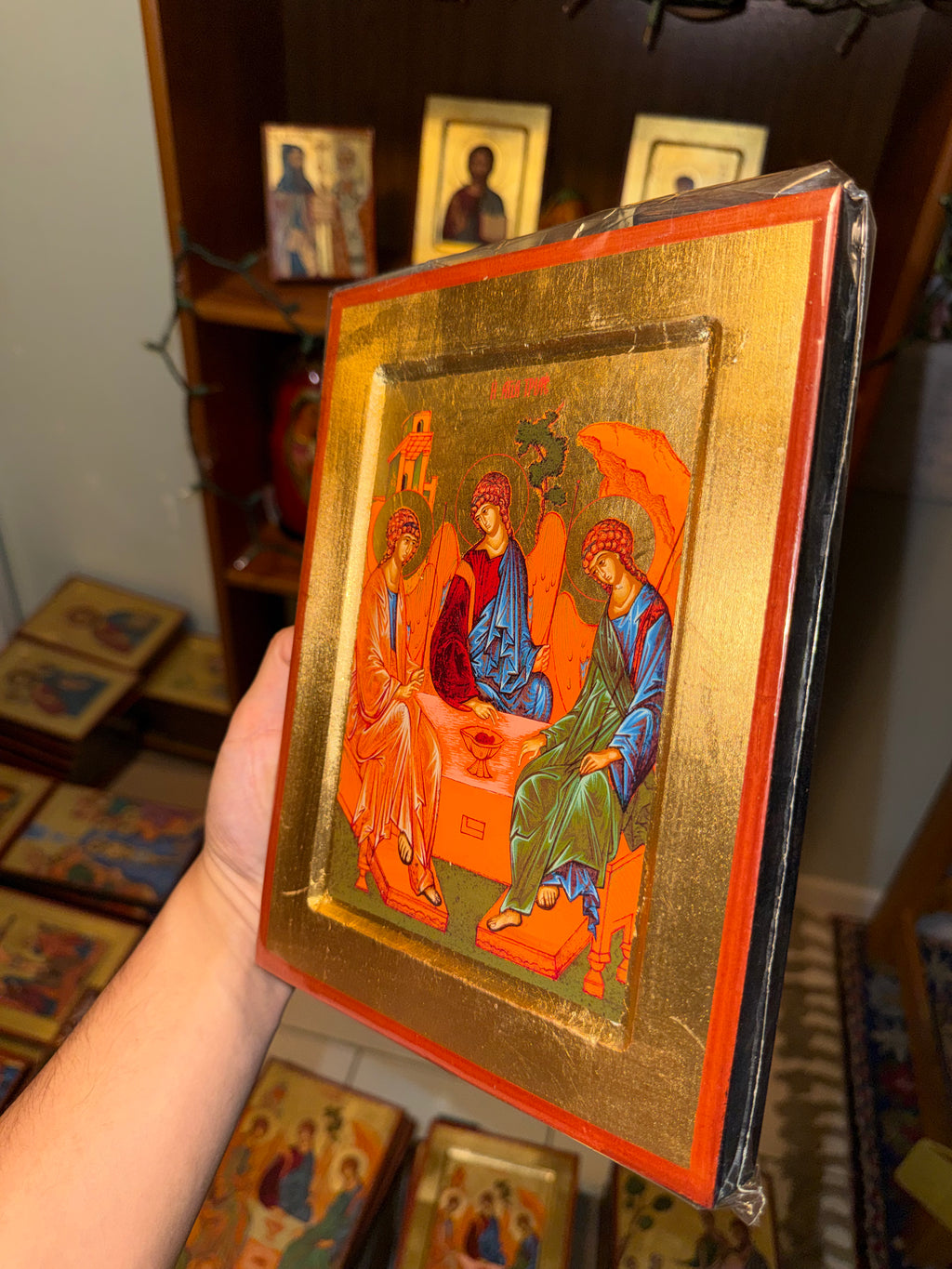 Holy Trinity Orthodox Icon | 18kt Gold Leaf Byzantine