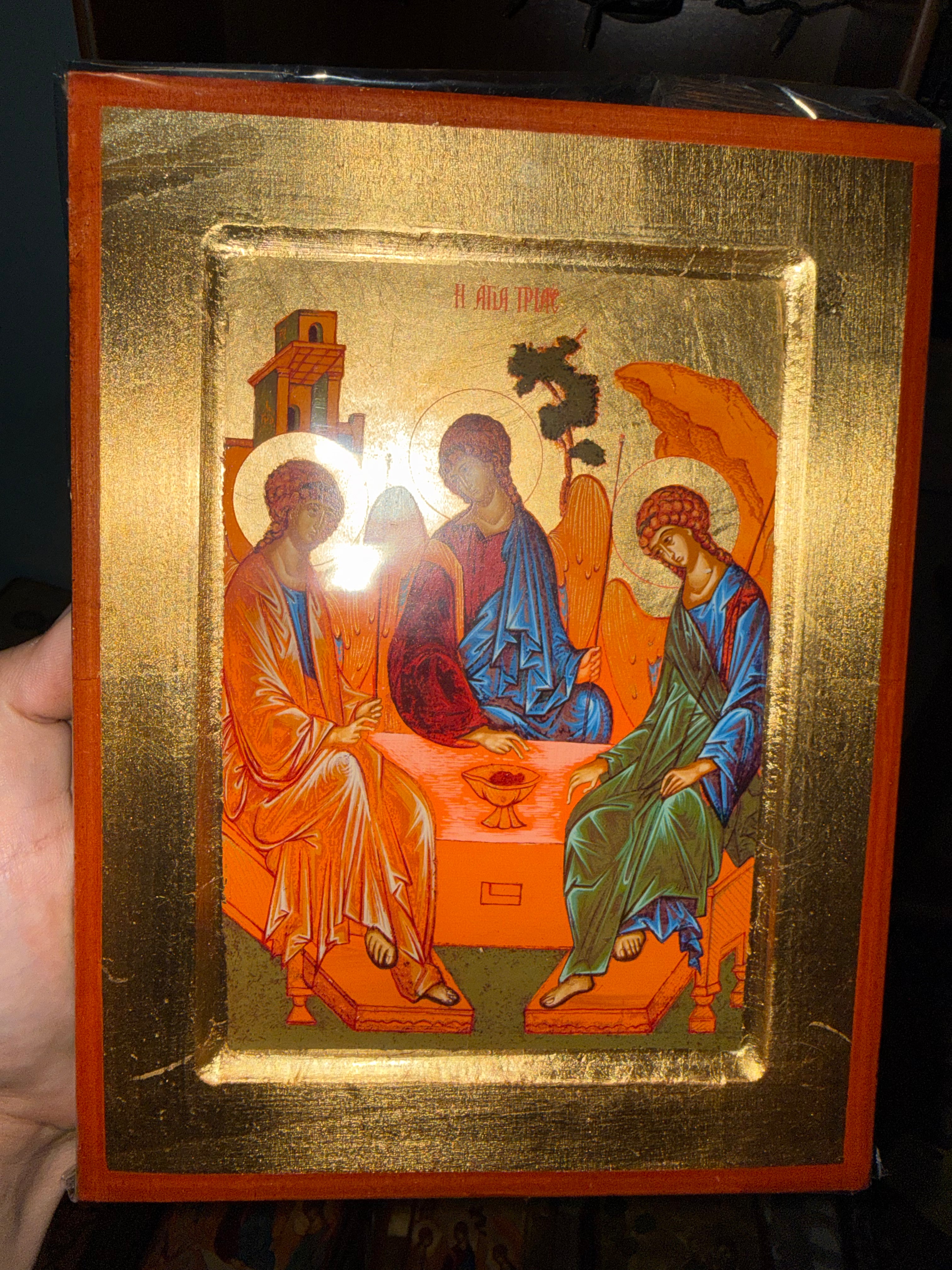 Holy Trinity Orthodox Icon | 18kt Gold Leaf Byzantine