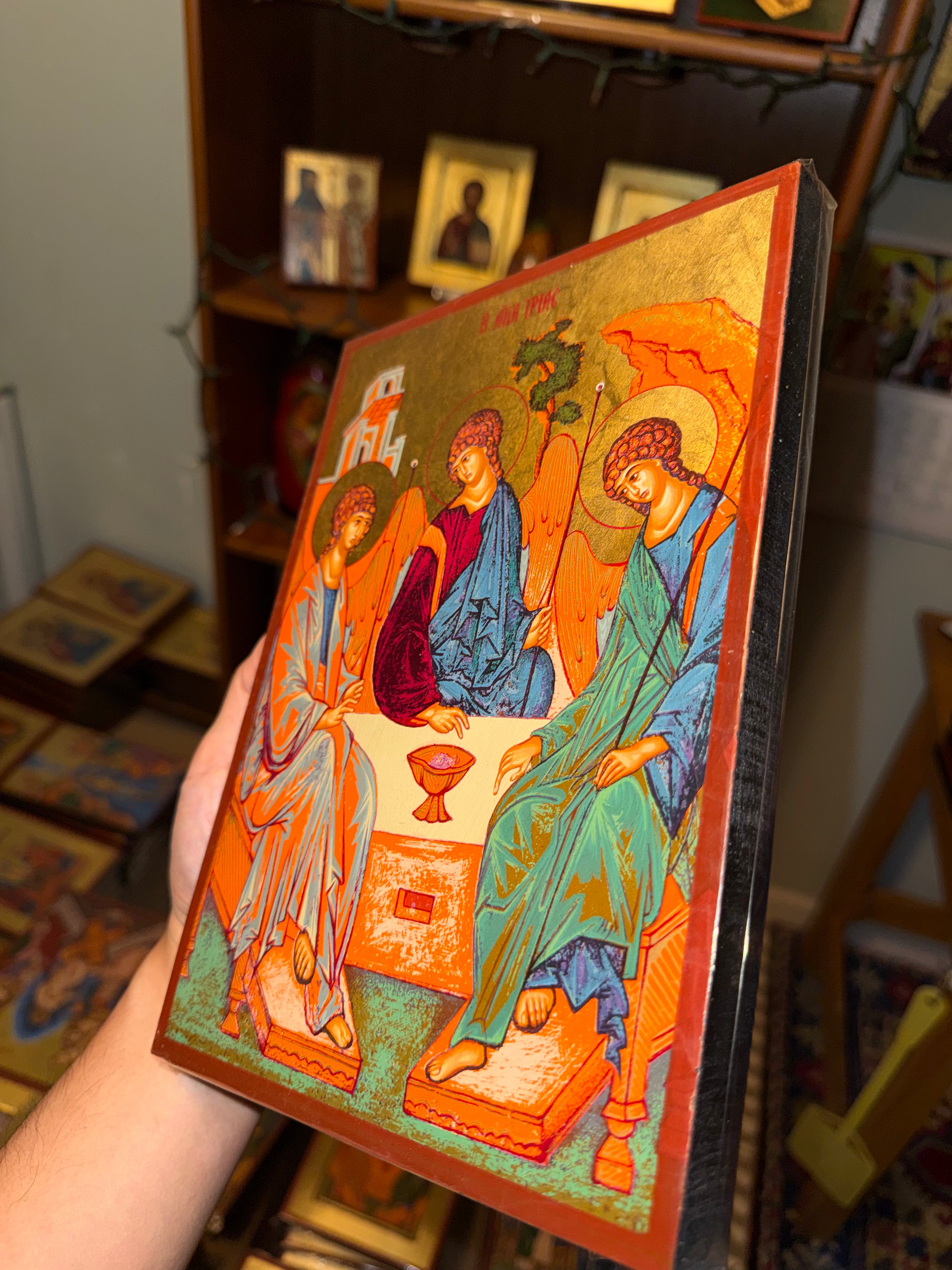 Holy Trinity Orthodox Icon | 18kt Gold Leaf Byzantine