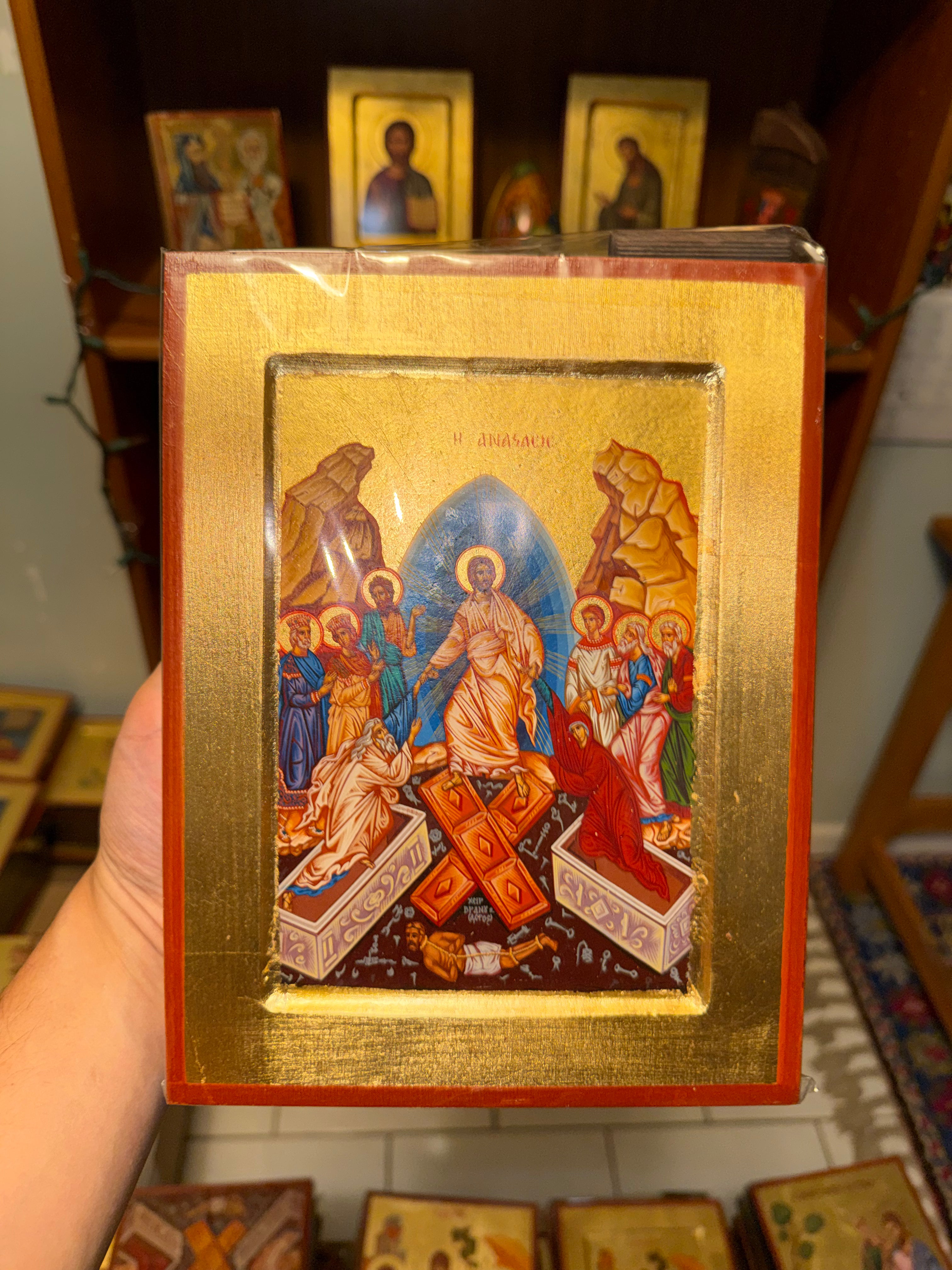 Resurrection Orthodox Icon – 18kt Gold Leaf