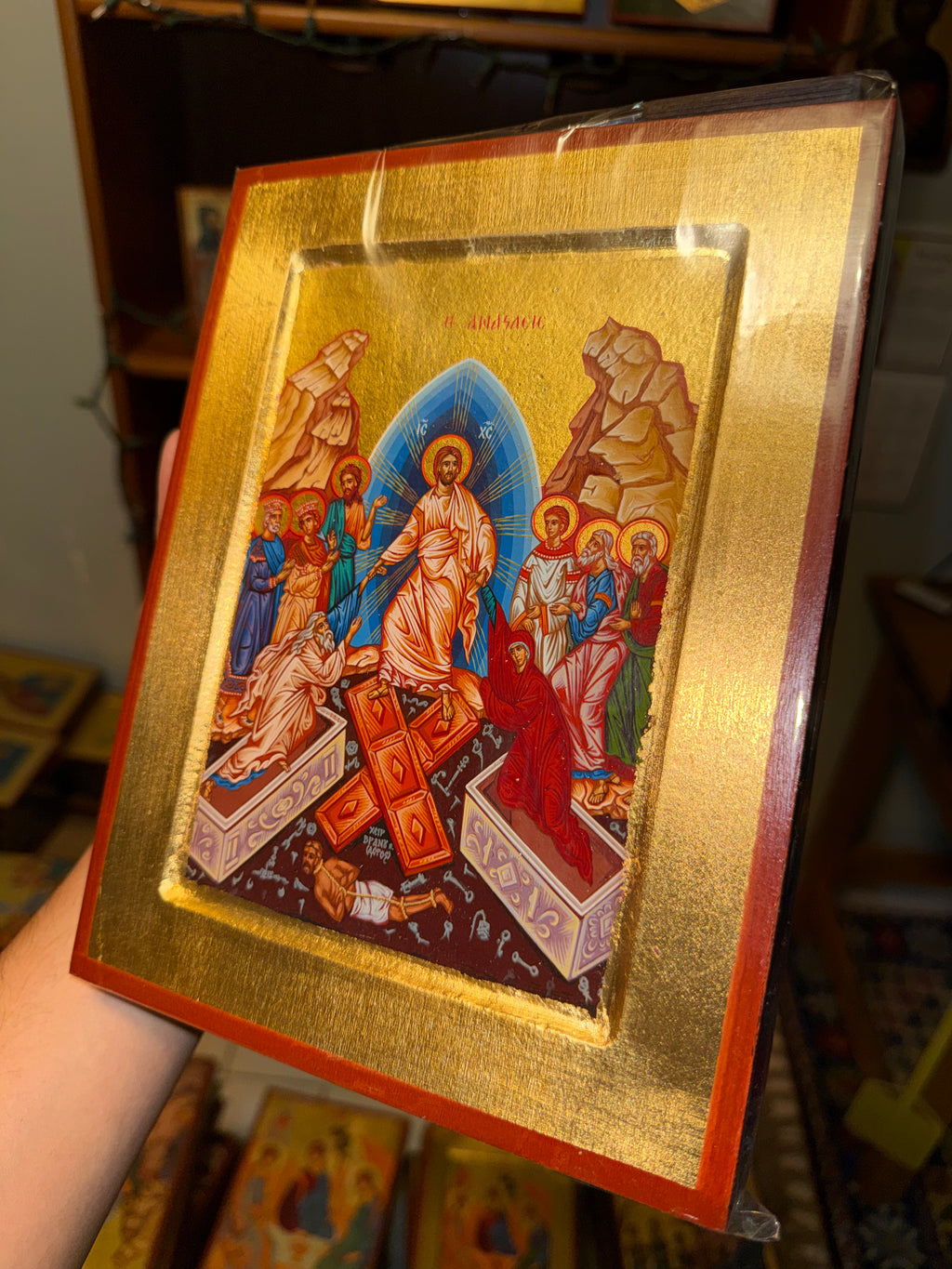 Resurrection Orthodox Icon – 18kt Gold Leaf