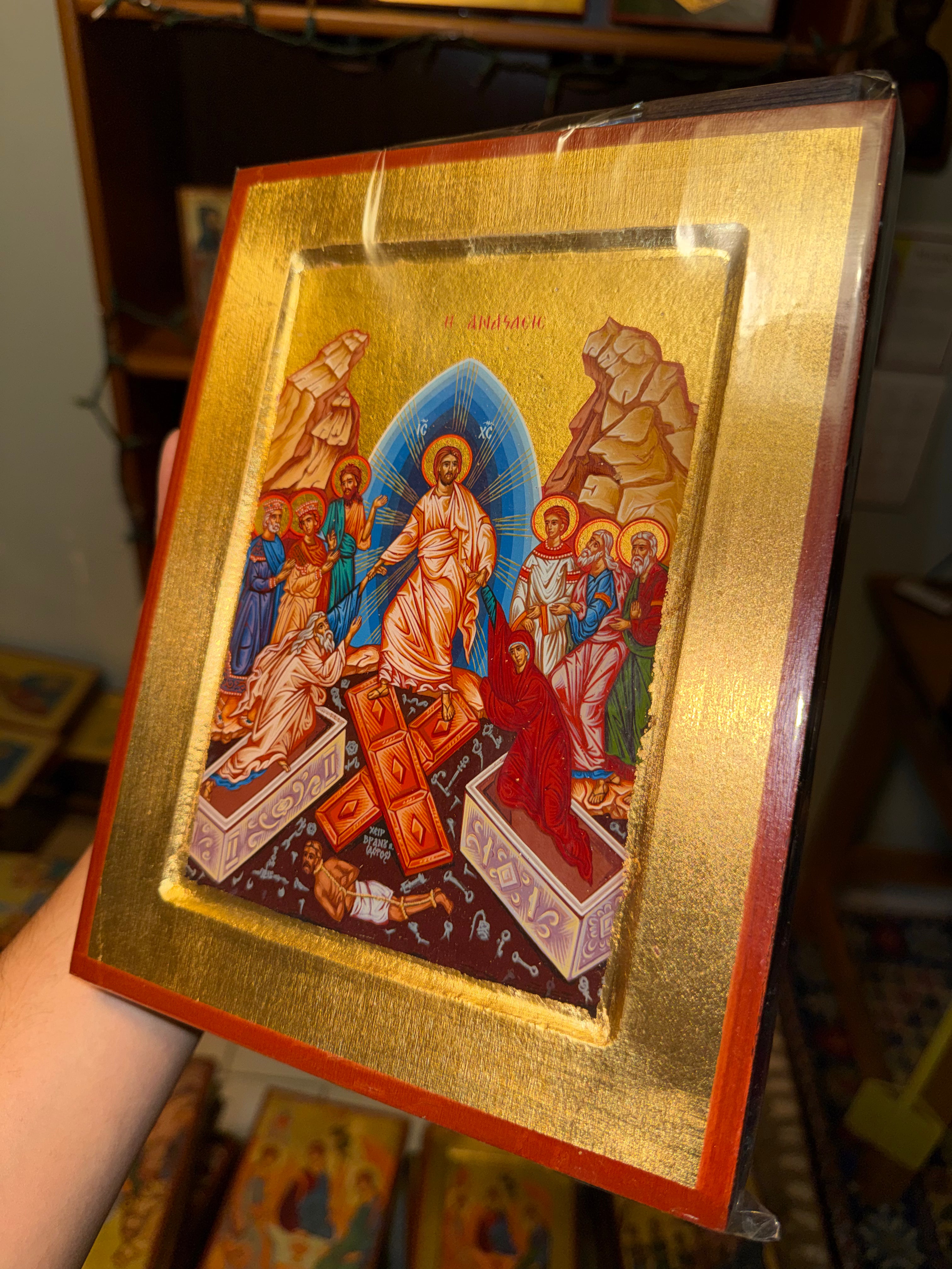 Resurrection Orthodox Icon – 18kt Gold Leaf