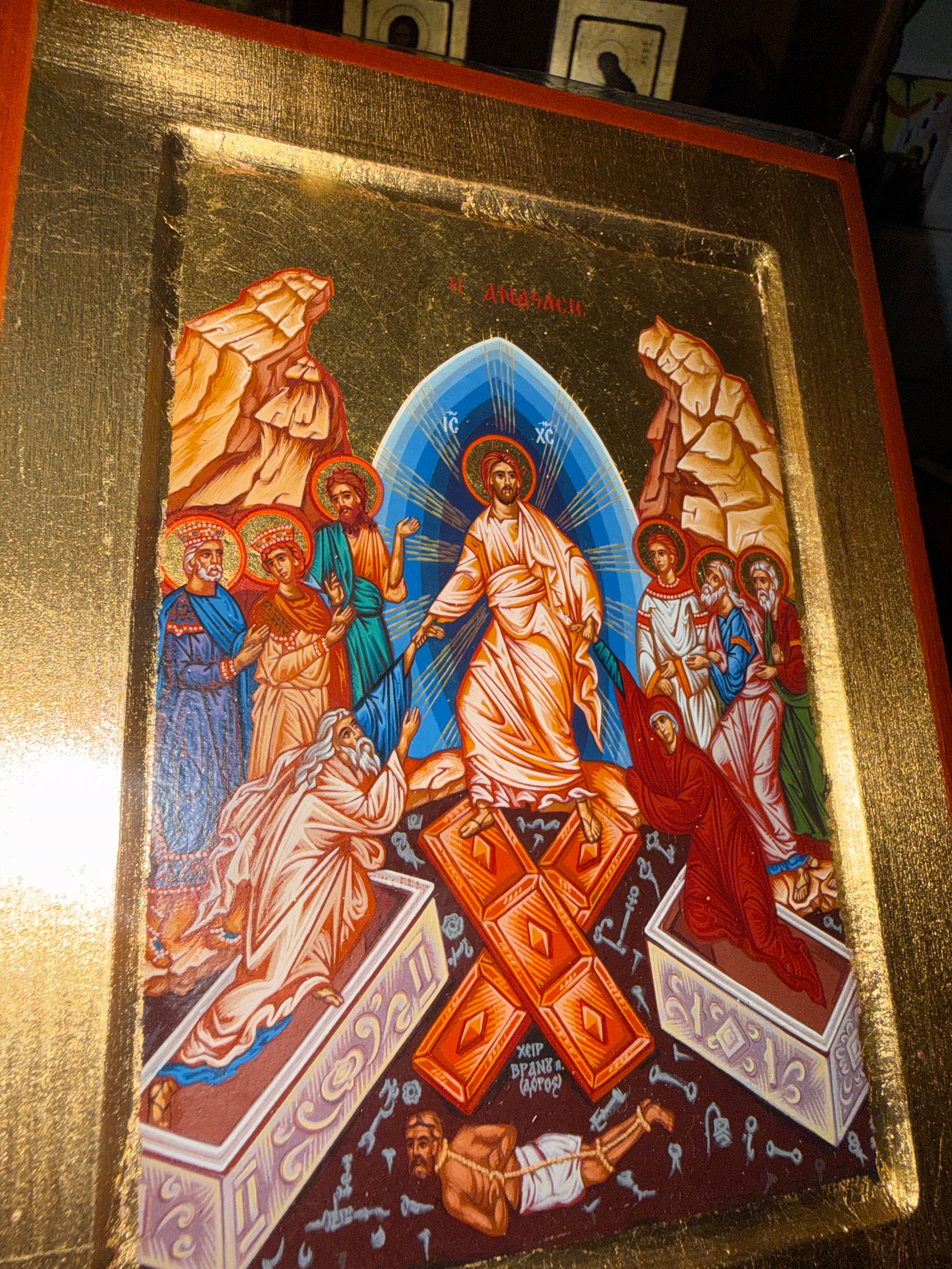 Resurrection Orthodox Icon – 18kt Gold Leaf