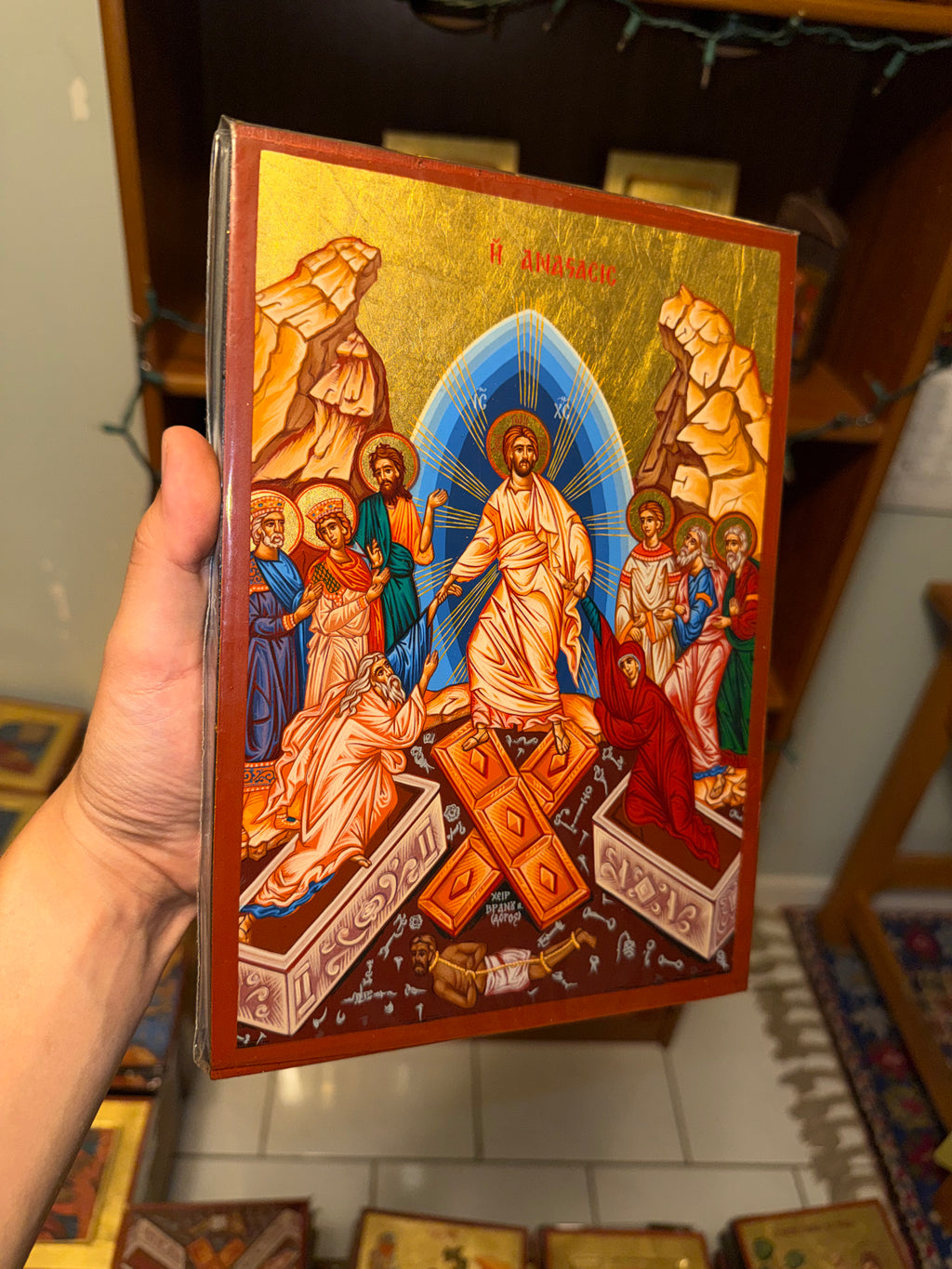 Resurrection Orthodox Icon – 18kt Gold Leaf