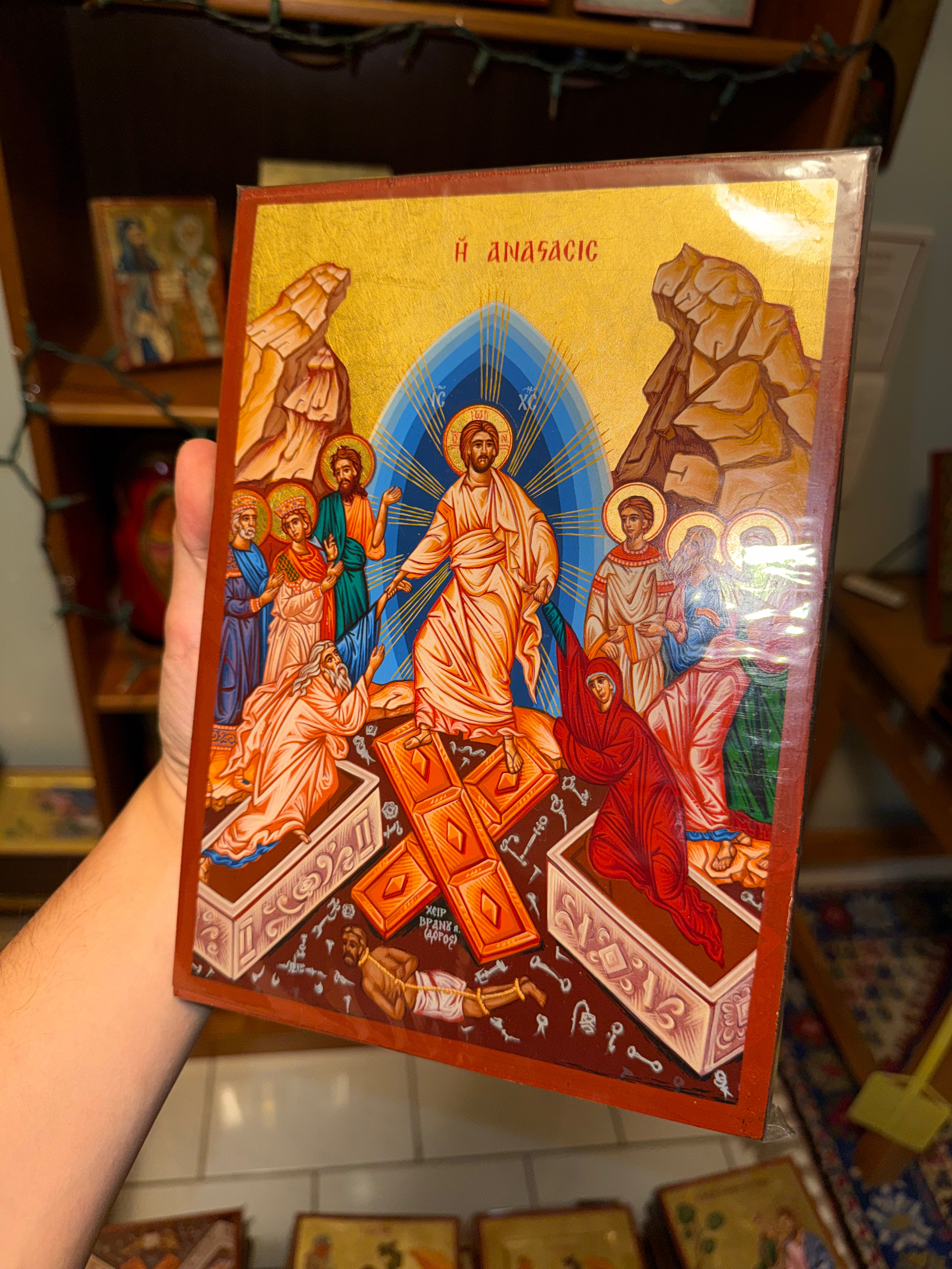 Resurrection Orthodox Icon – 18kt Gold Leaf