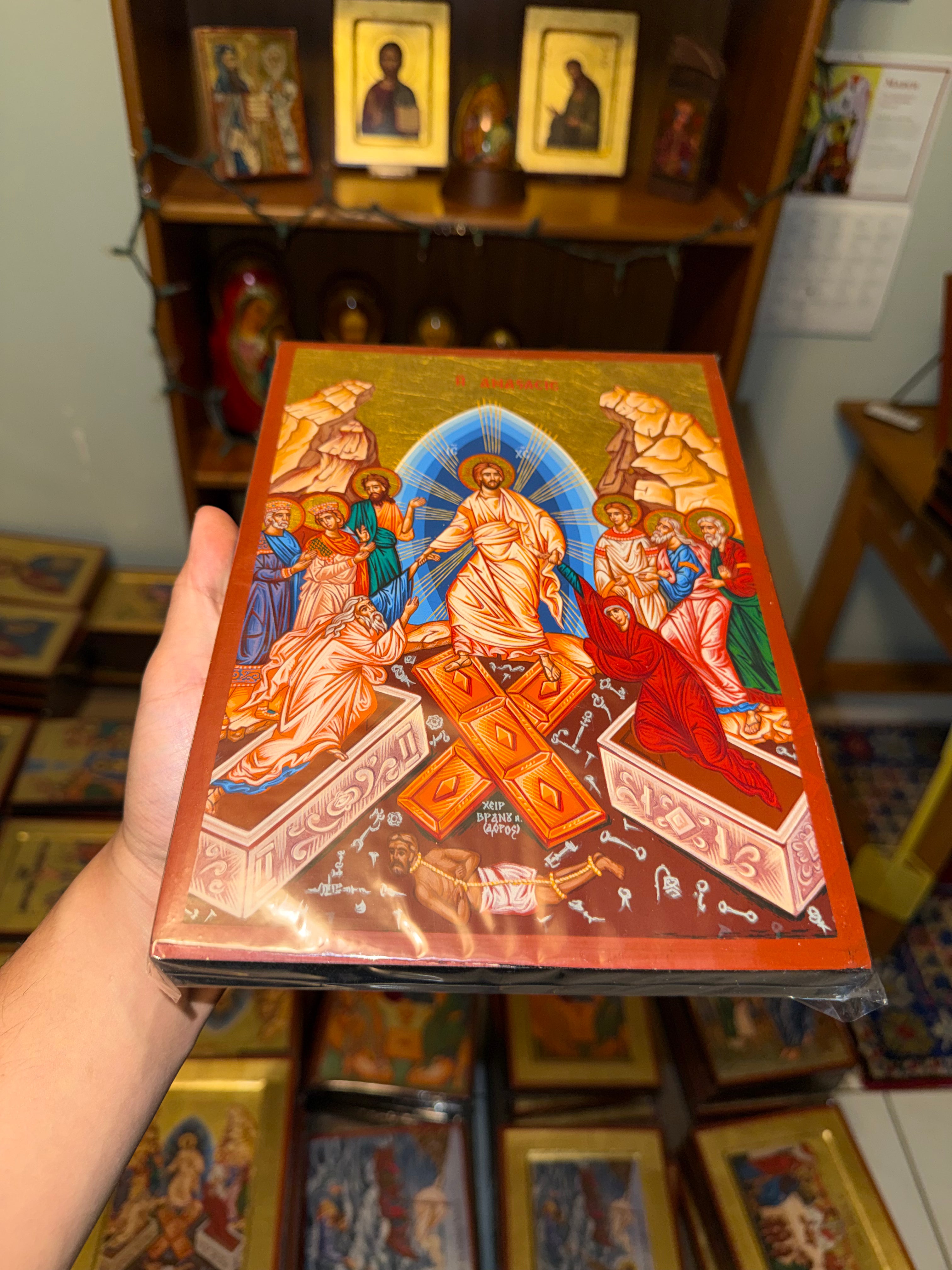 Resurrection Orthodox Icon – 18kt Gold Leaf
