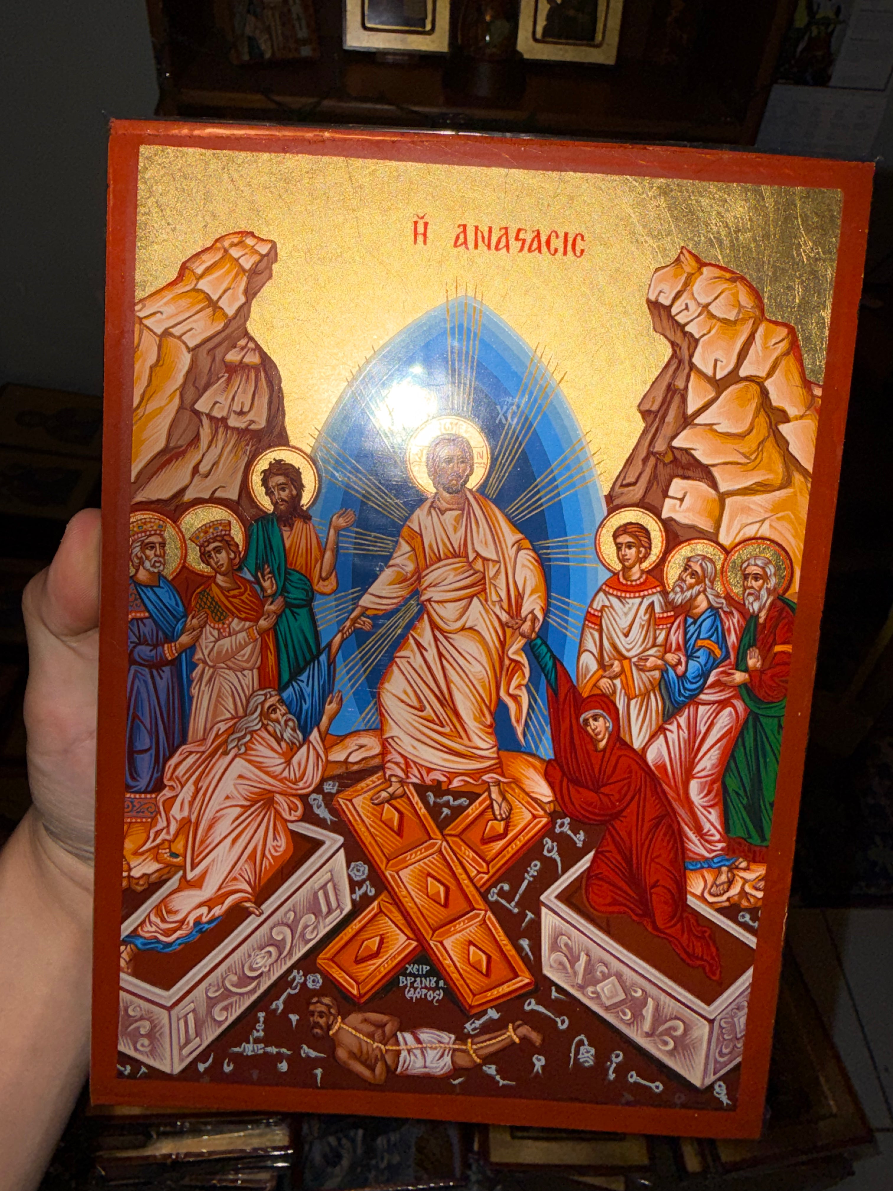 Resurrection Orthodox Icon – 18kt Gold Leaf