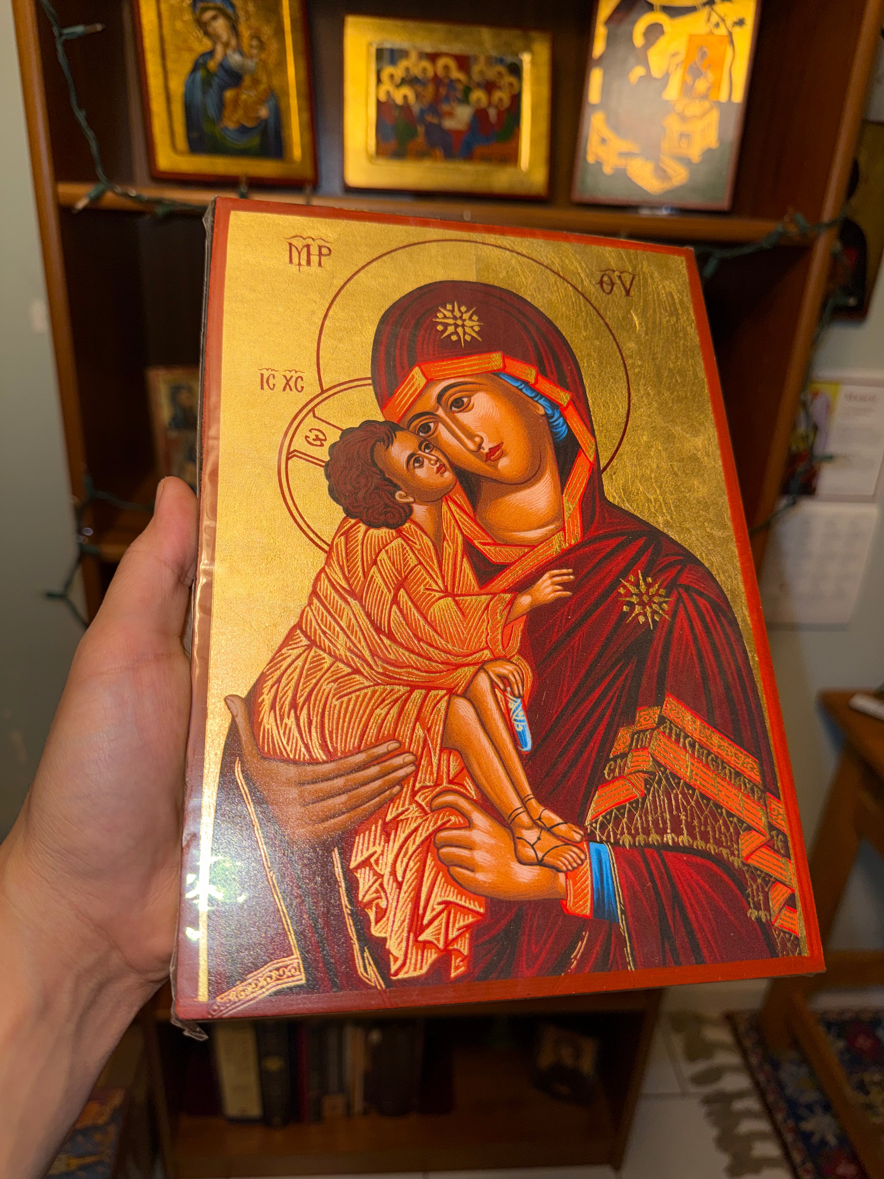 Virgin Mary (Theotokos) Orthodox Icon | 18kt Gold Leaf Byzantine Icon