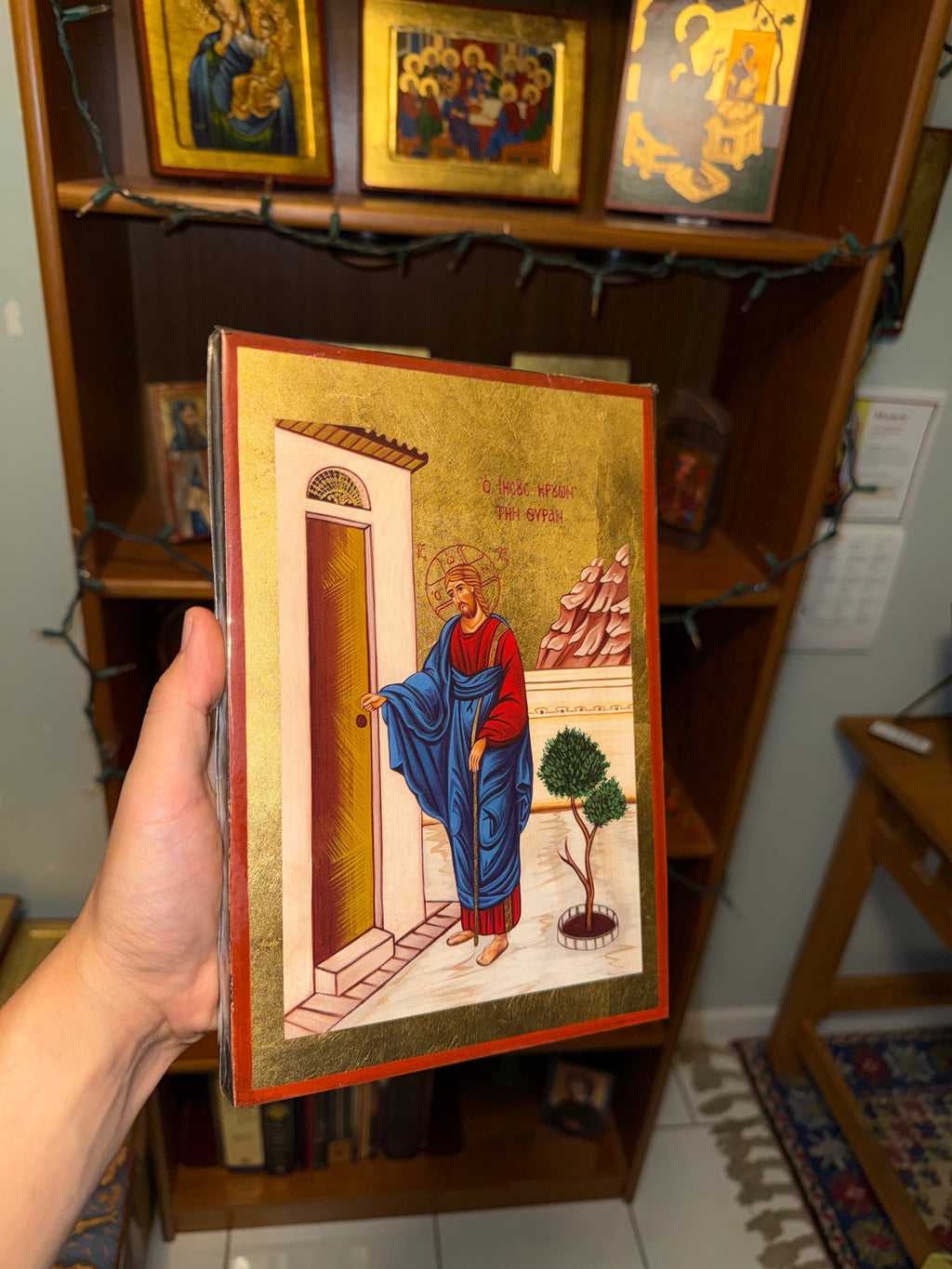 Christ Knocking Orthodox Icon | 18kt Gold Leaf Icon