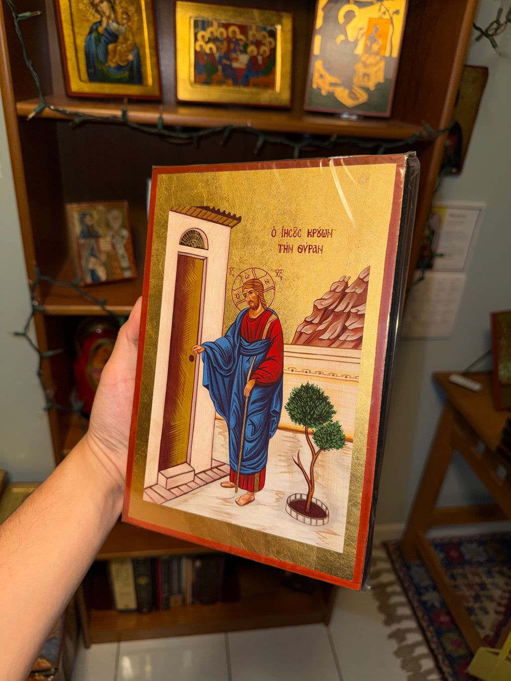 Christ Knocking Orthodox Icon | 18kt Gold Leaf Icon