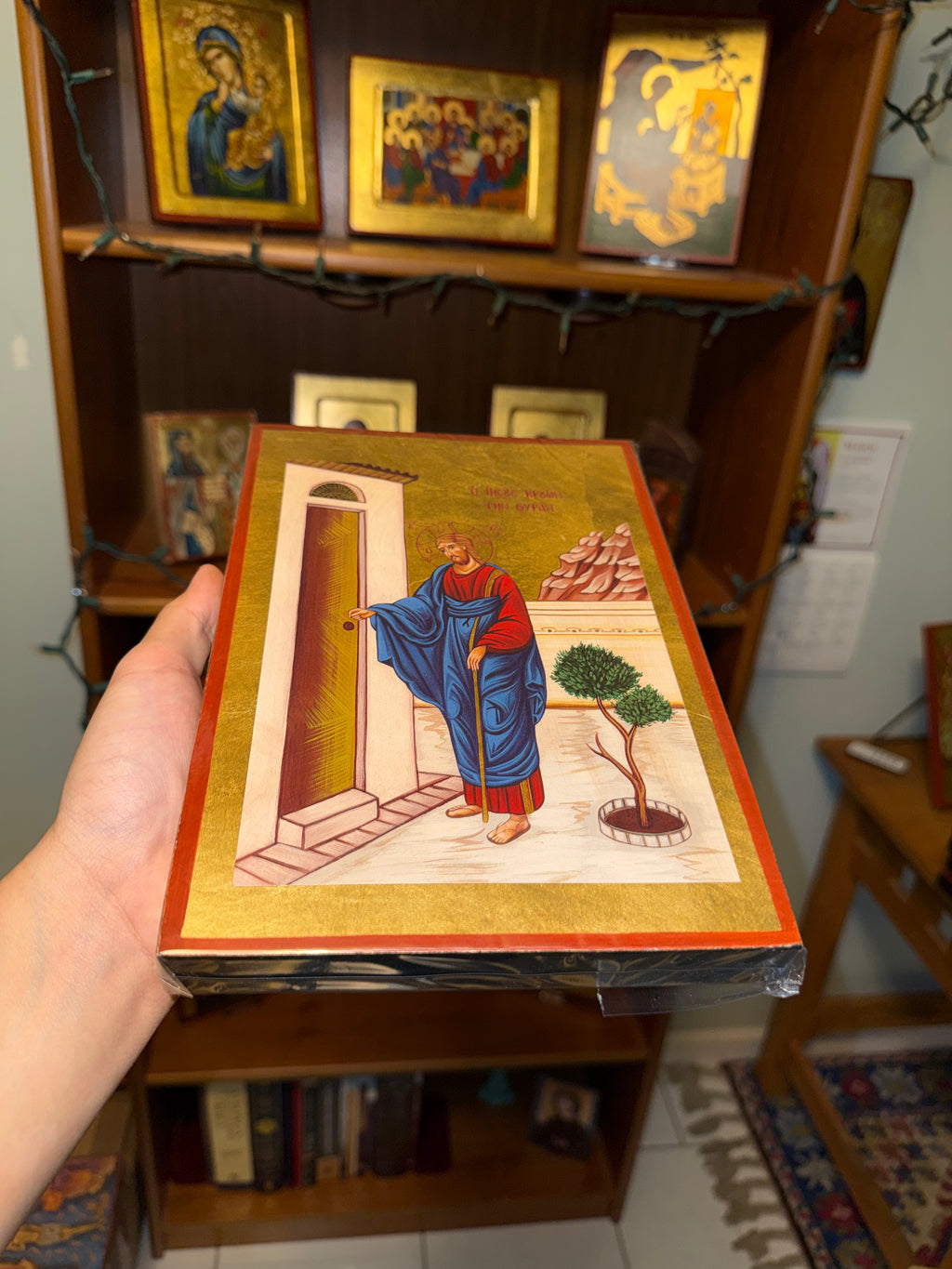 Christ Knocking Orthodox Icon | 18kt Gold Leaf Icon