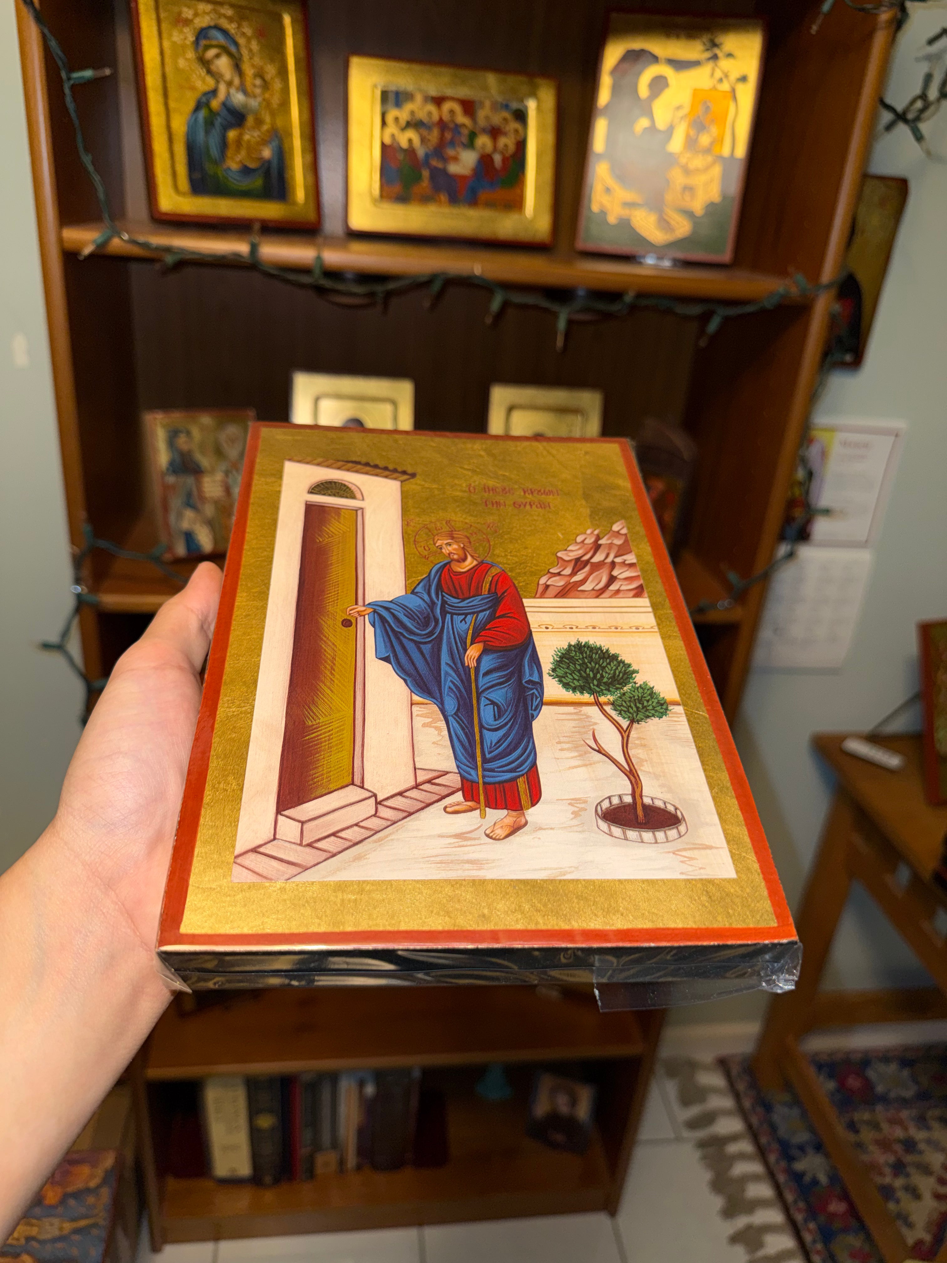 Christ Knocking Orthodox Icon | 18kt Gold Leaf Icon