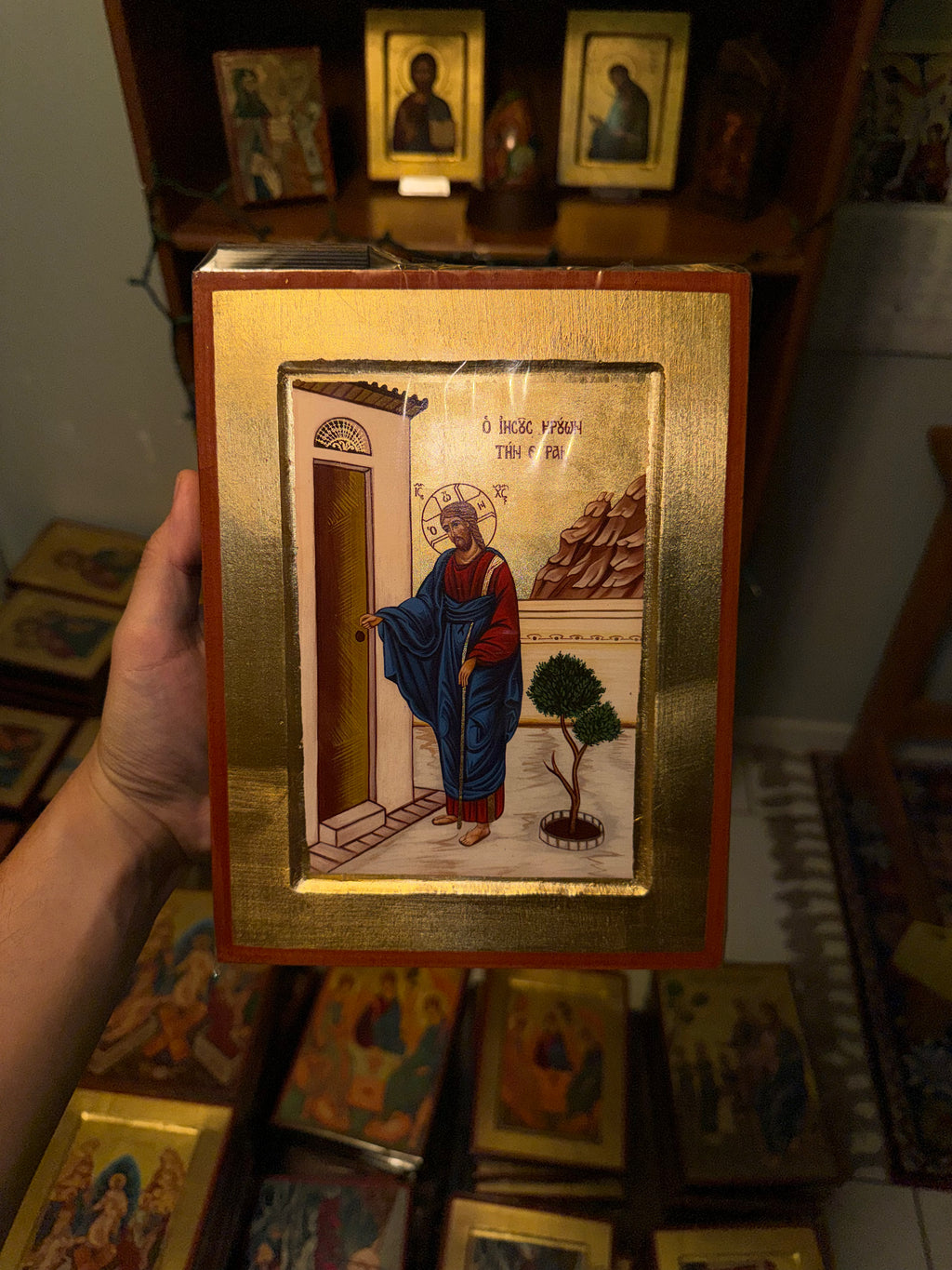 Christ Knocking Orthodox Icon | 18kt Gold Leaf Icon