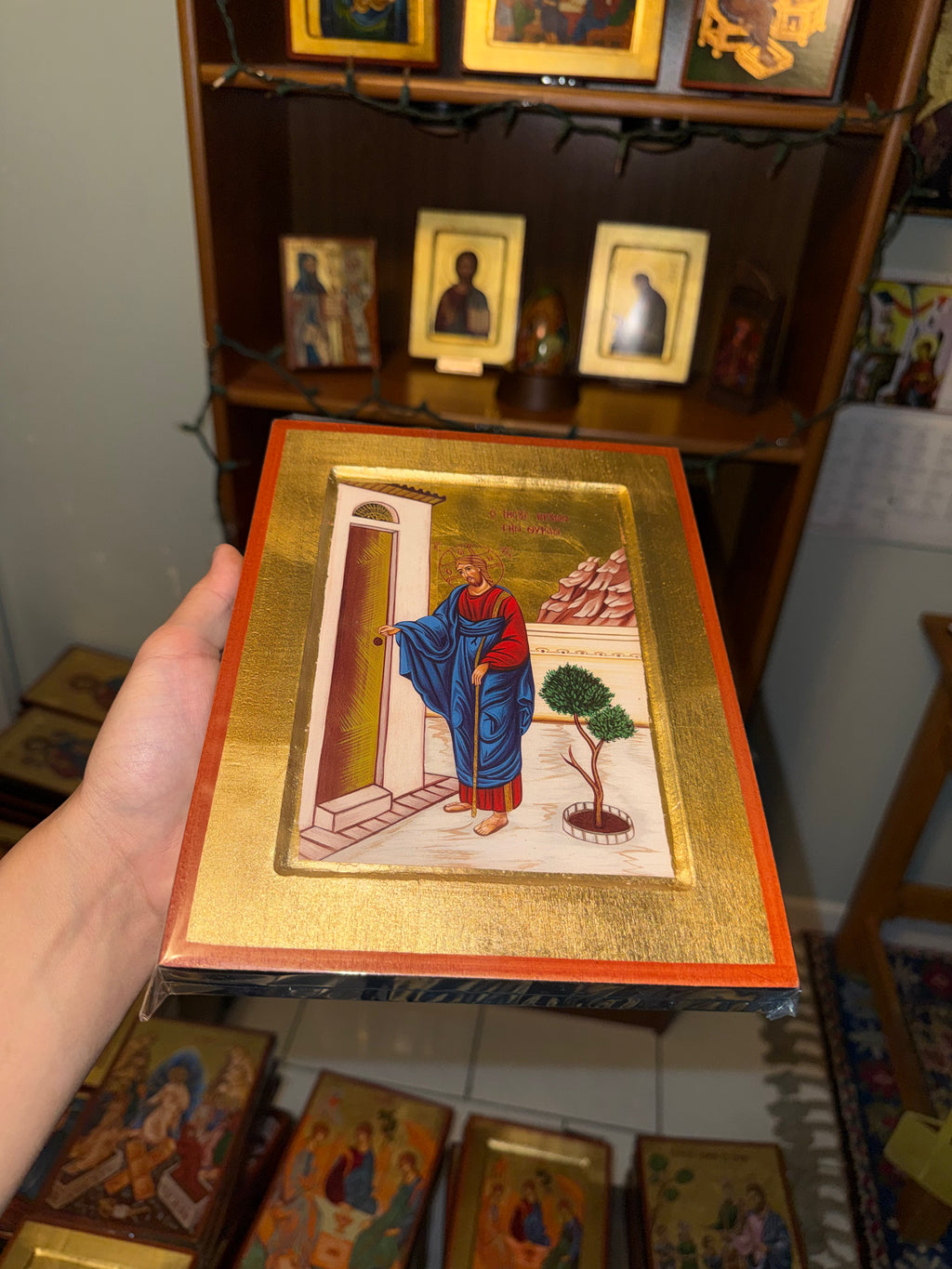 Christ Knocking Orthodox Icon | 18kt Gold Leaf Icon