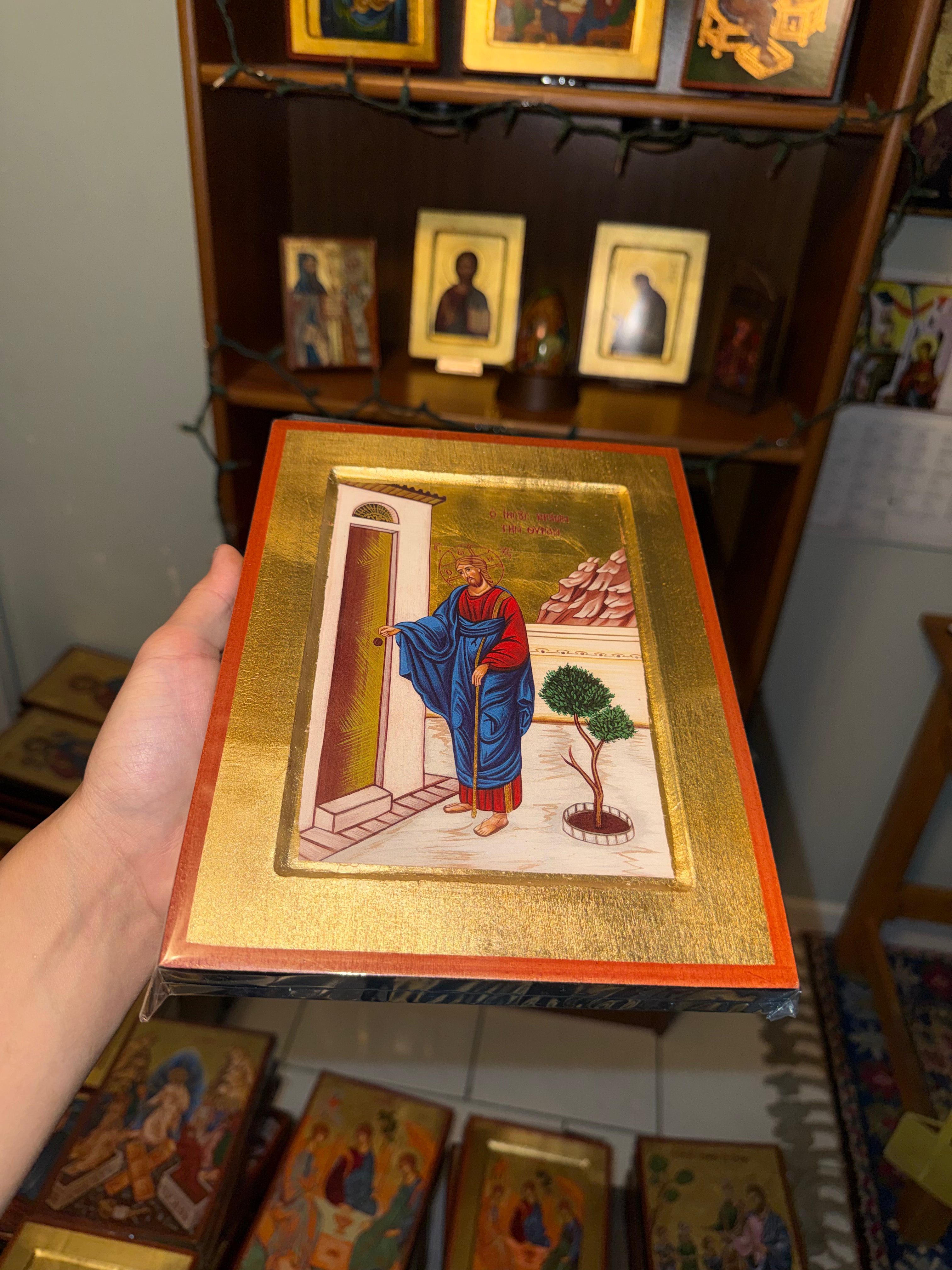 Christ Knocking Orthodox Icon | 18kt Gold Leaf Icon