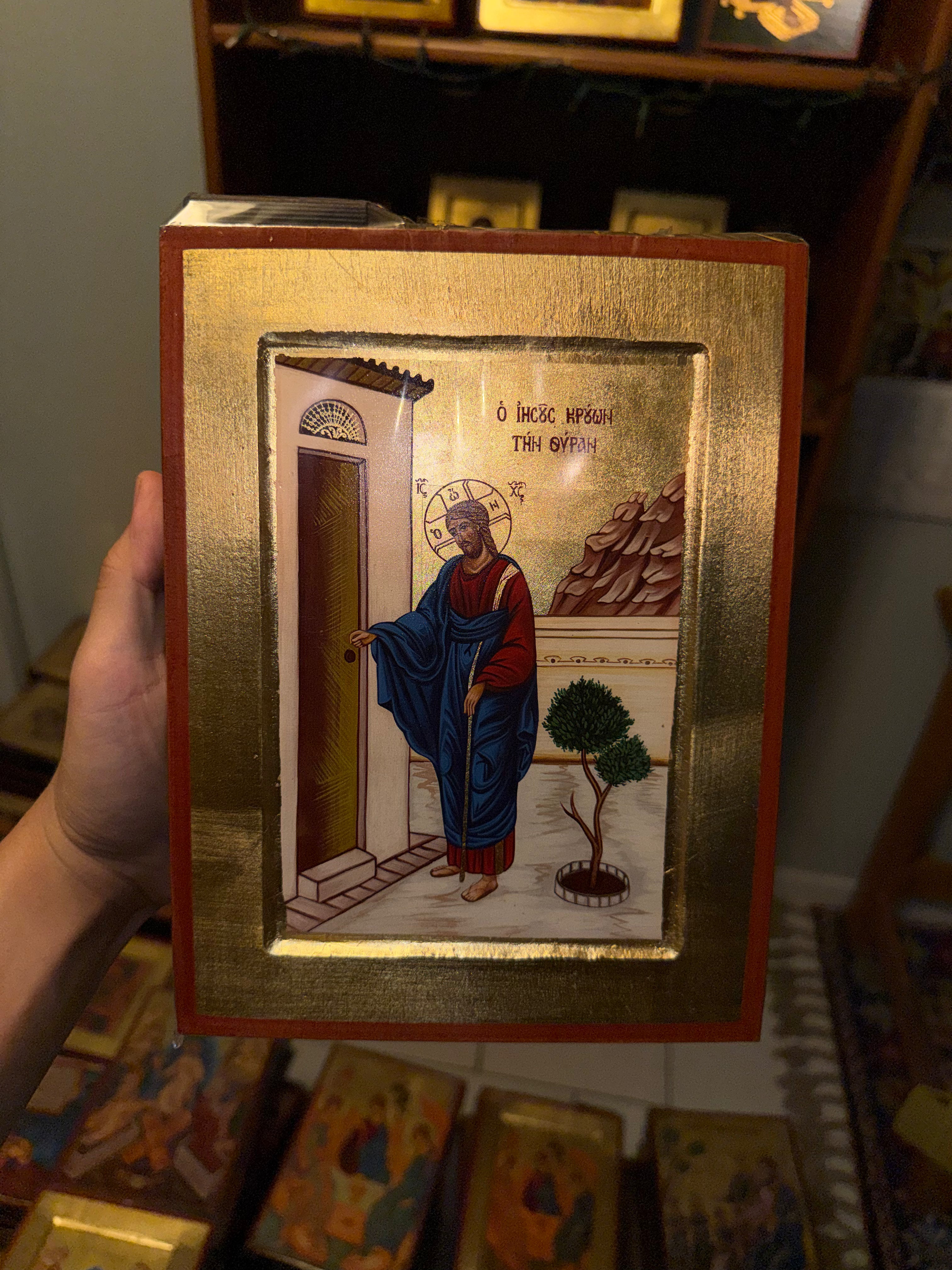 Christ Knocking Orthodox Icon | 18kt Gold Leaf Icon