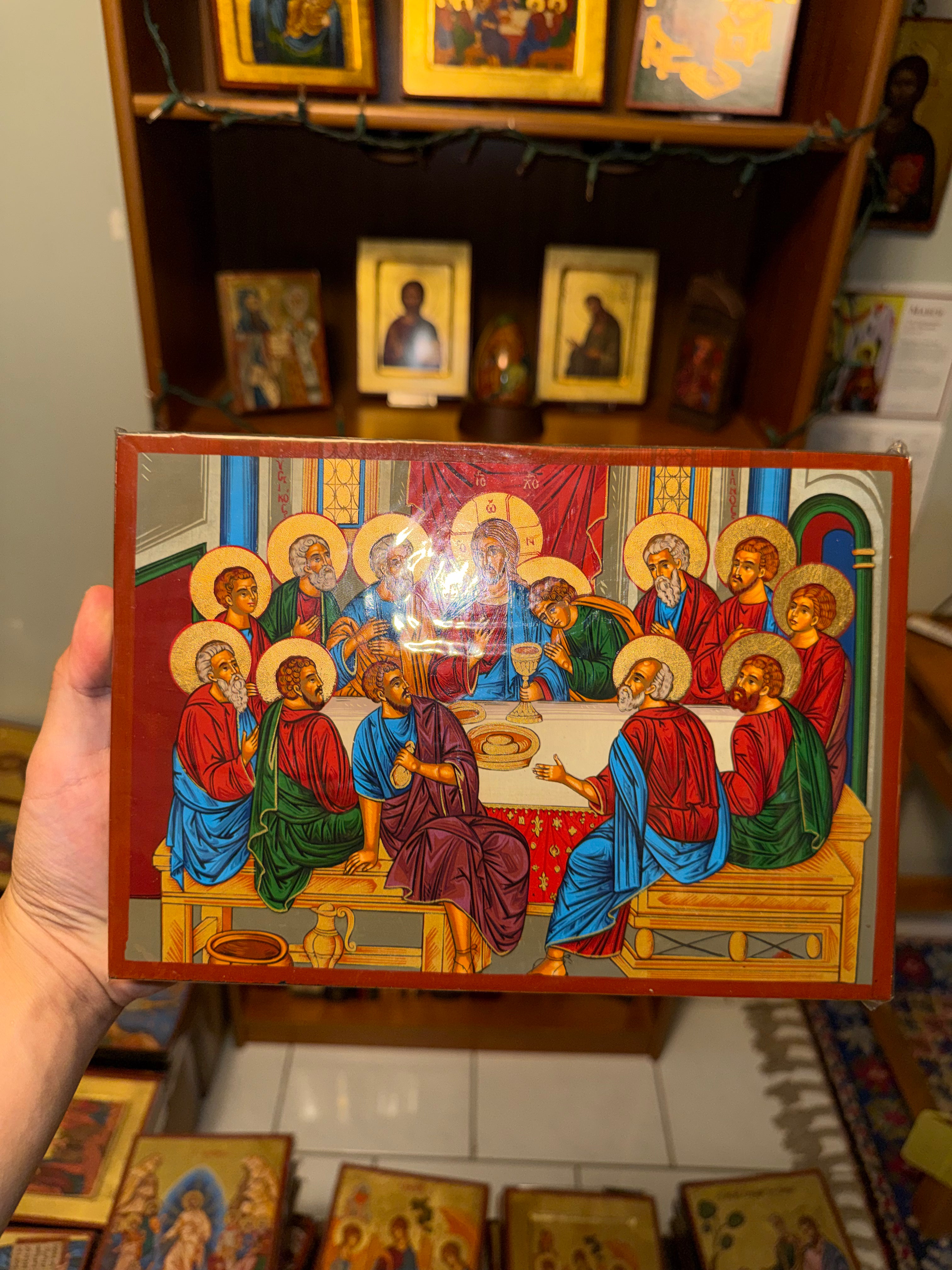 Last Supper Orthodox Icon - 18kt Gold Leaf