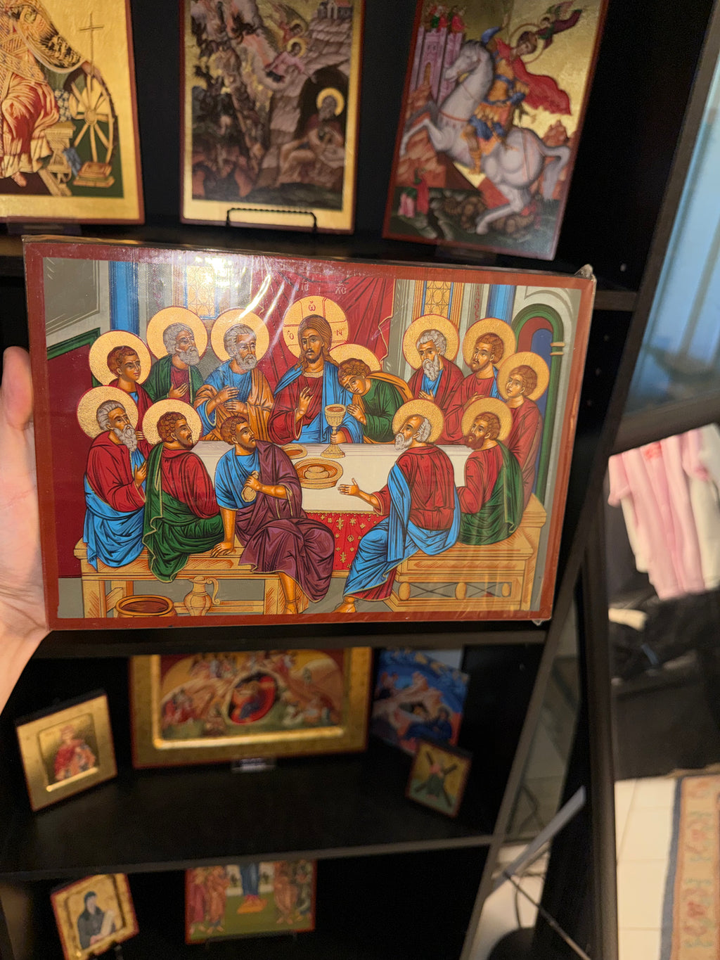 Last Supper Orthodox Icon - 18kt Gold Leaf