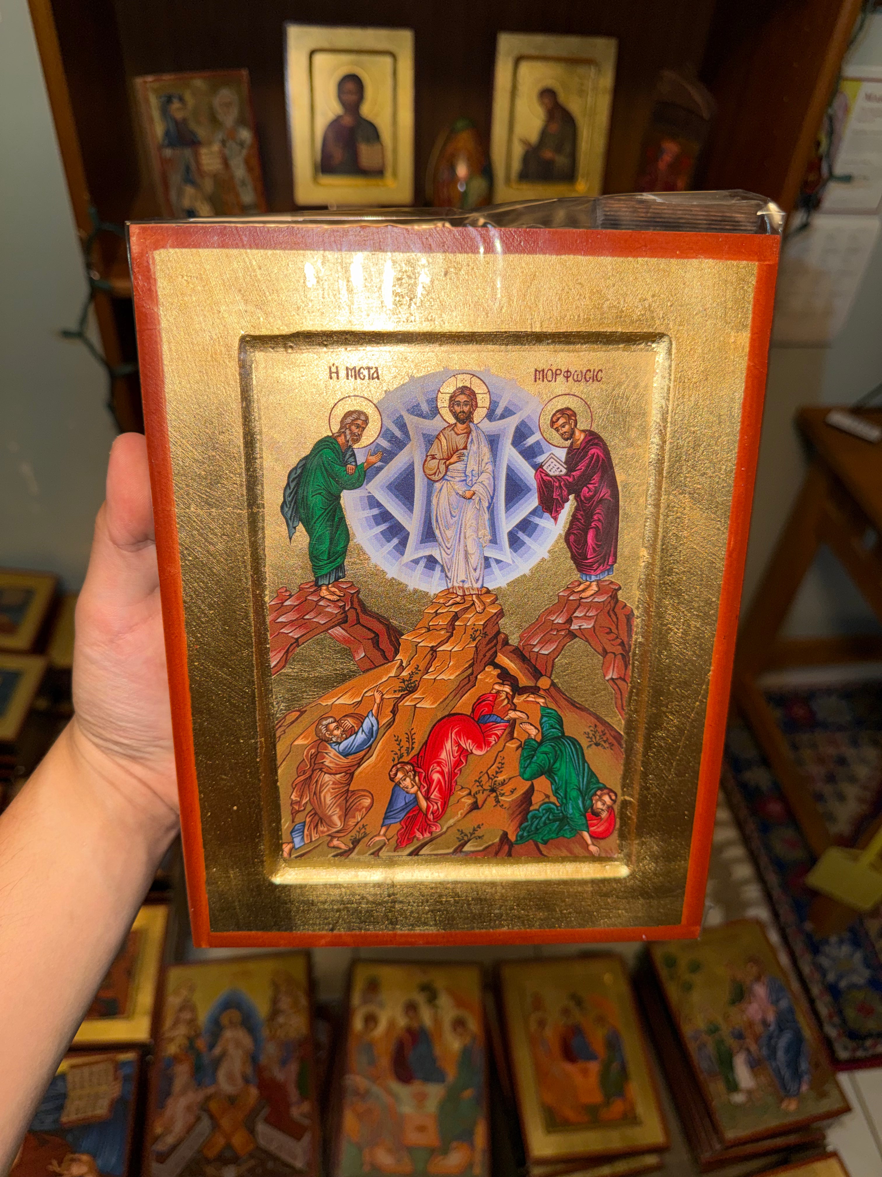 Transfiguration Orthodox Icon | 18kt Gold Leaf Byzantine Icon