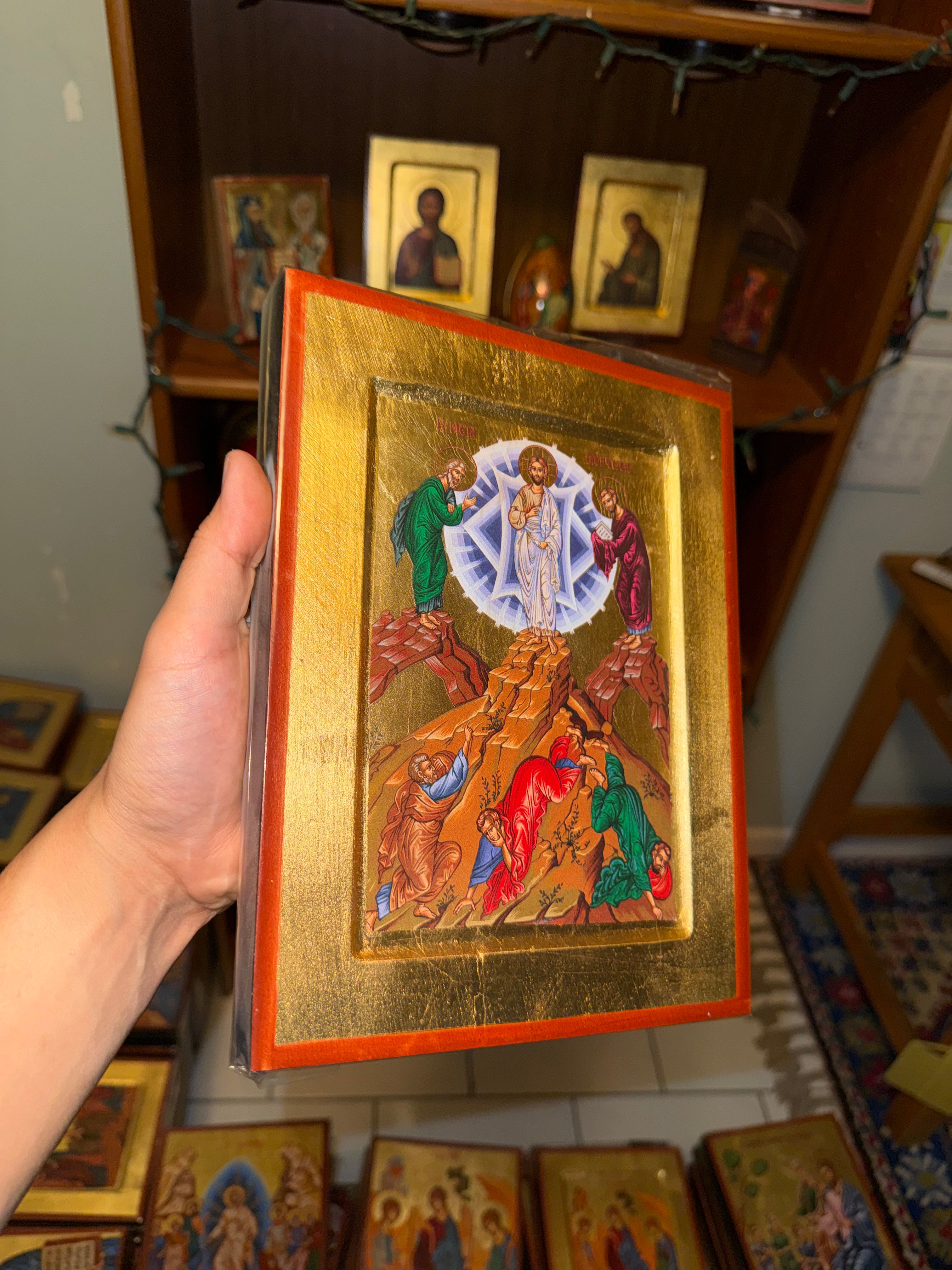 Transfiguration Orthodox Icon | 18kt Gold Leaf Byzantine Icon