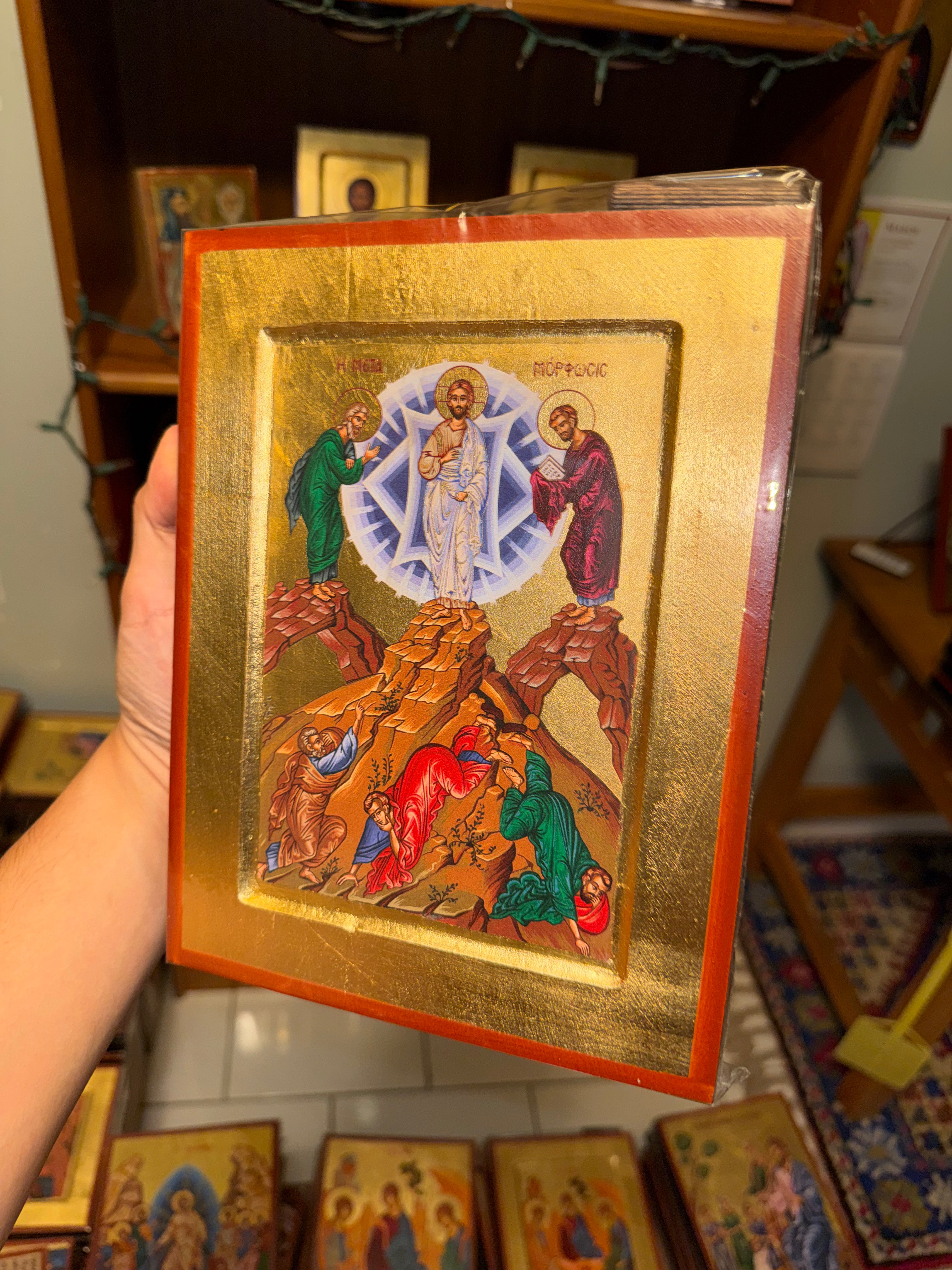 Transfiguration Orthodox Icon | 18kt Gold Leaf Byzantine Icon