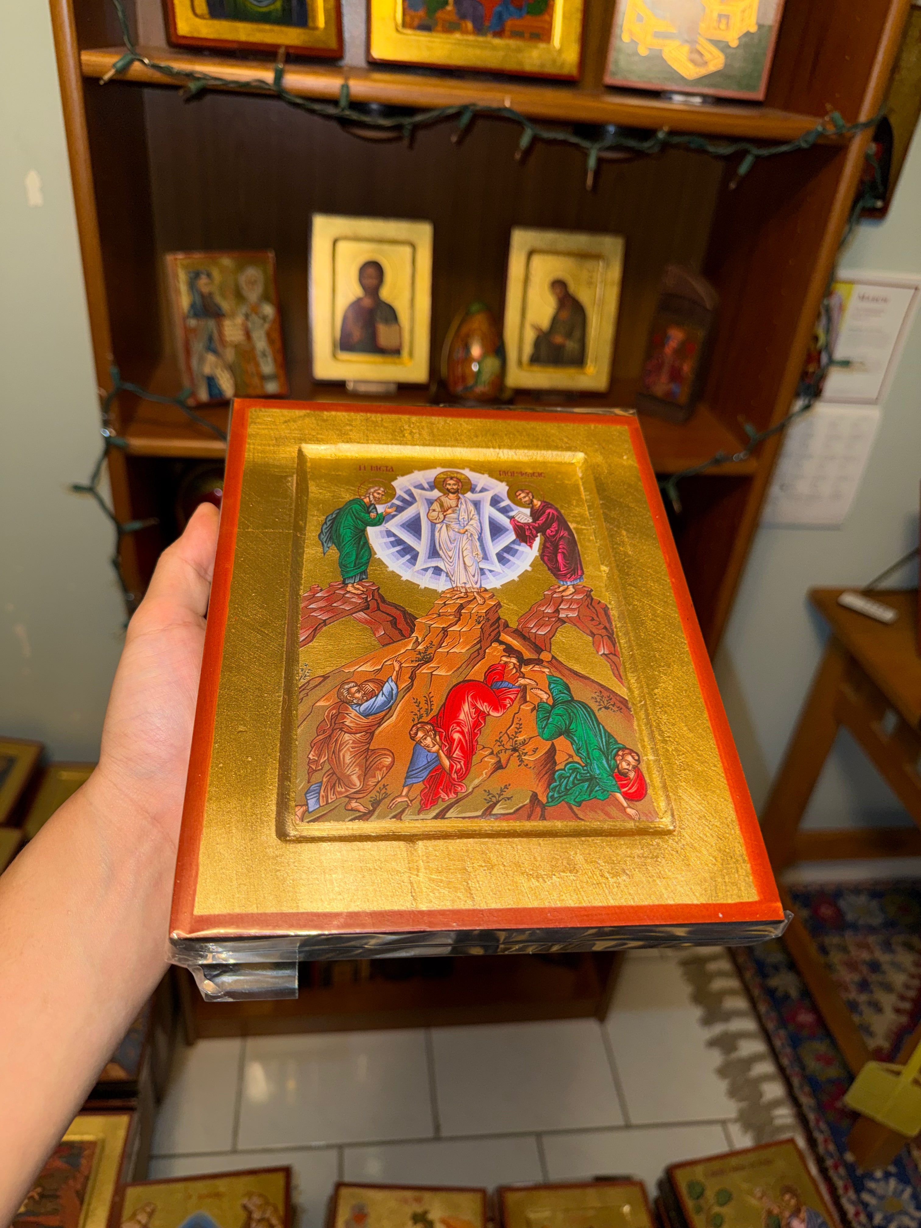 Transfiguration Orthodox Icon | 18kt Gold Leaf Byzantine Icon
