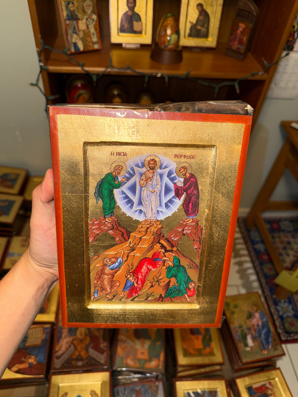 Transfiguration Orthodox Icon | 18kt Gold Leaf Byzantine Icon