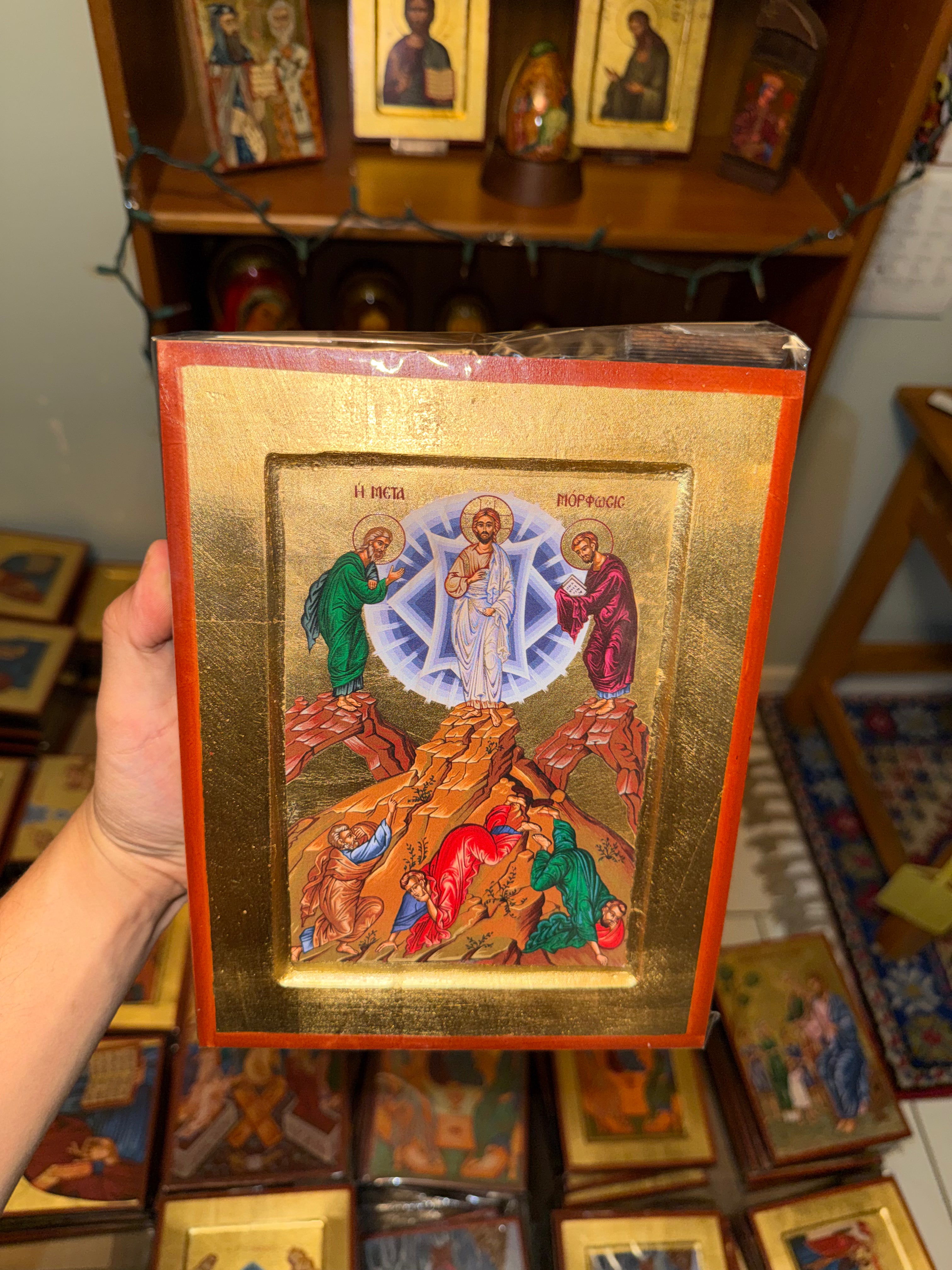 Transfiguration Orthodox Icon | 18kt Gold Leaf Byzantine Icon
