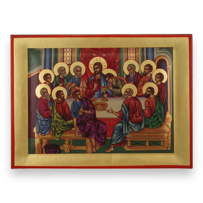 Last Supper Orthodox Icon - 18kt Gold Leaf
